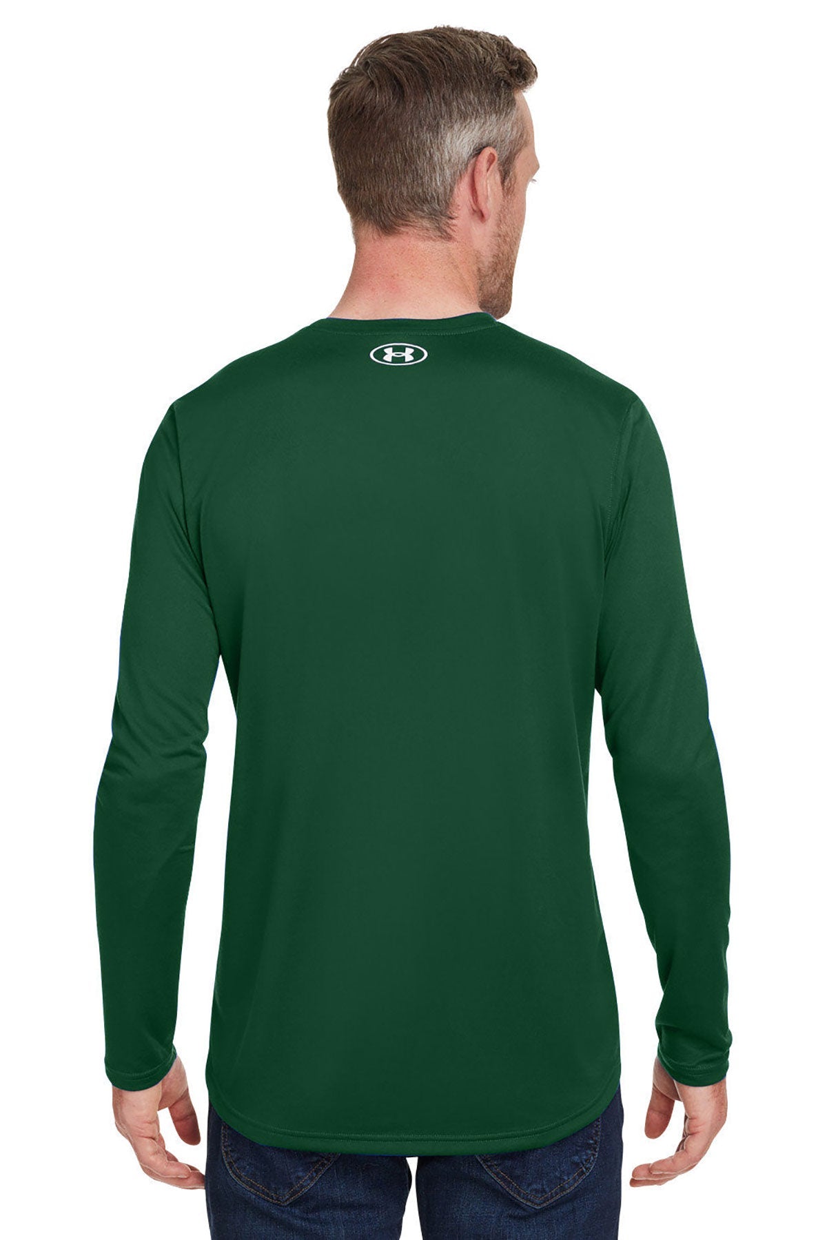 Under Armour Men's Tech Long-Sleeve Customized T-Shirts, Forest Green