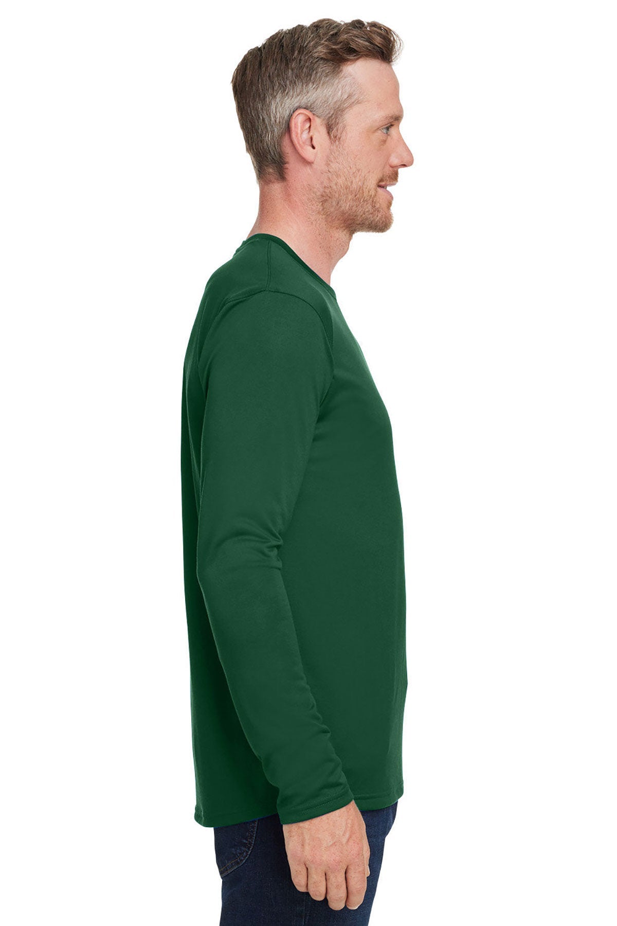 Under Armour Men's Tech Long-Sleeve Customized T-Shirts, Forest Green