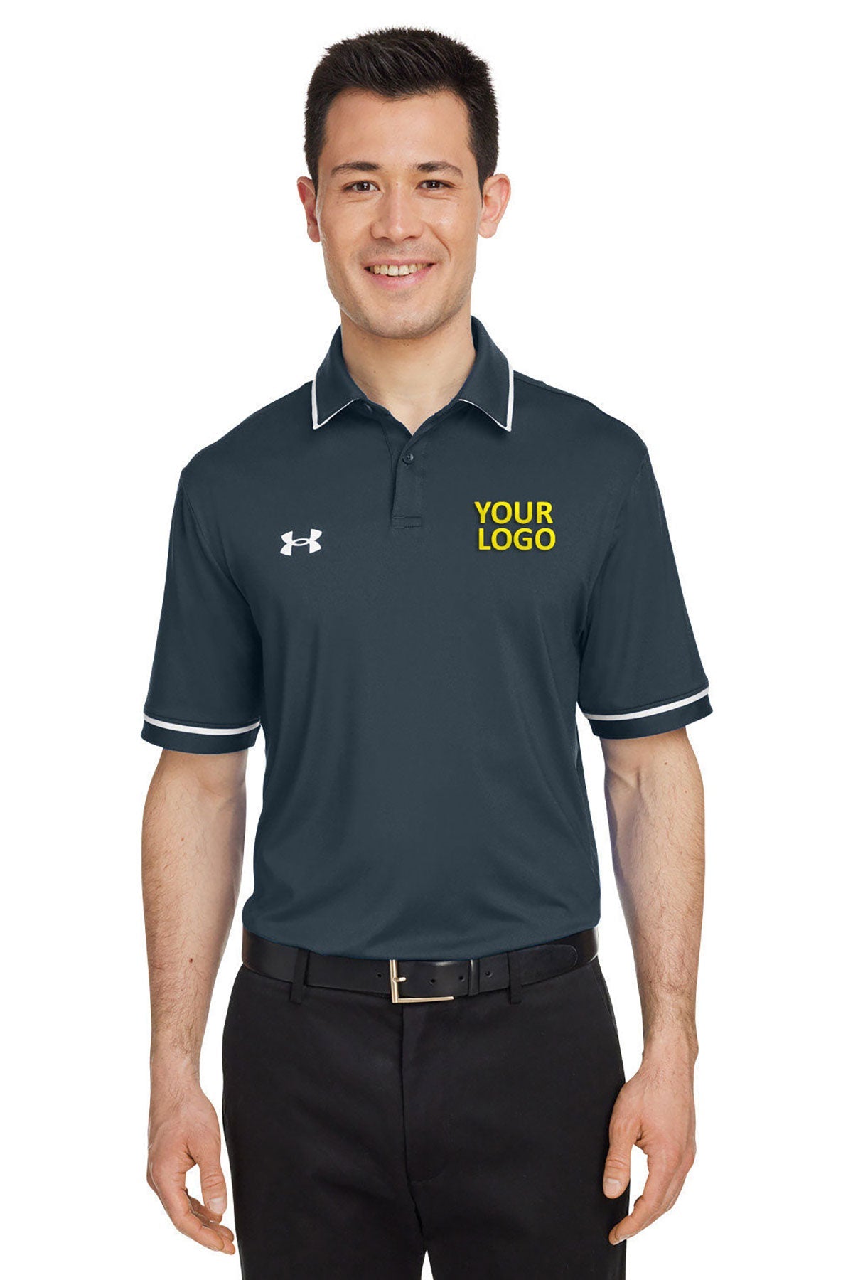 Under Armour Men's Tipped Teams Performance Custom Polos, Stealth Grey