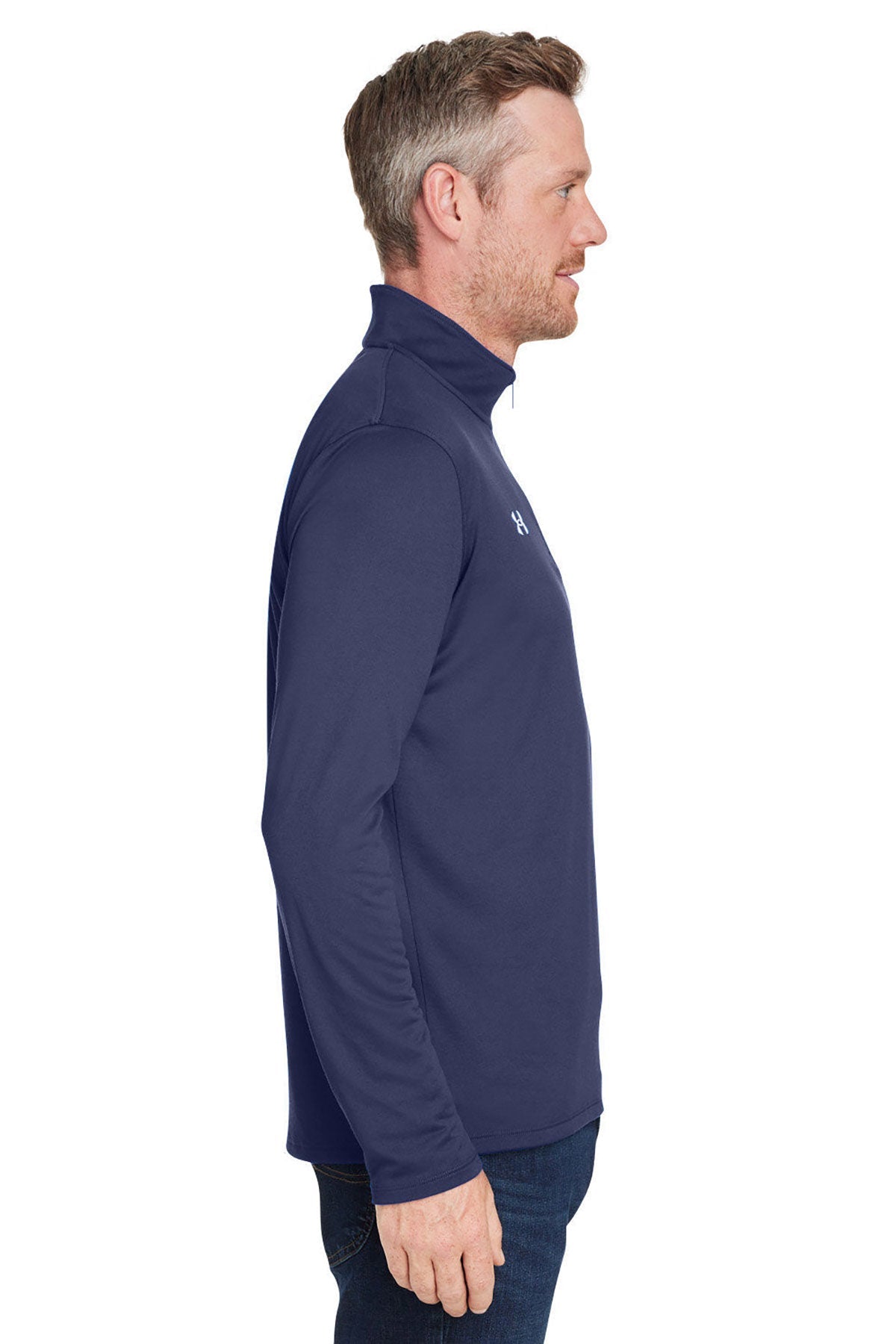 Under Armour Men's Tech Customized Quarter-Zips, Medium Navy [Zura Bio]