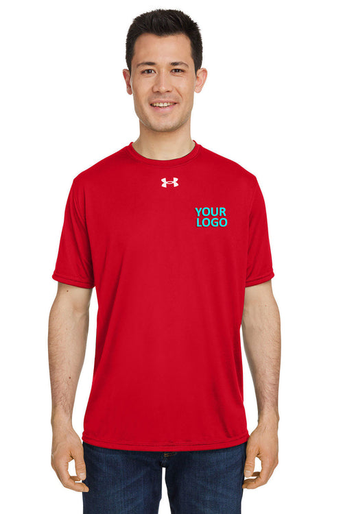 Under Armour Ladies Tech Branded T-Shirts, Red