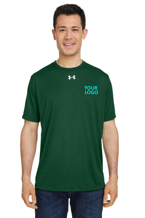 Under Armour Ladies Tech Branded T-Shirts, Forest Green