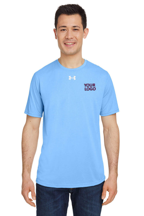 Under Armour Ladies Tech Branded T-Shirts, Carol Blue