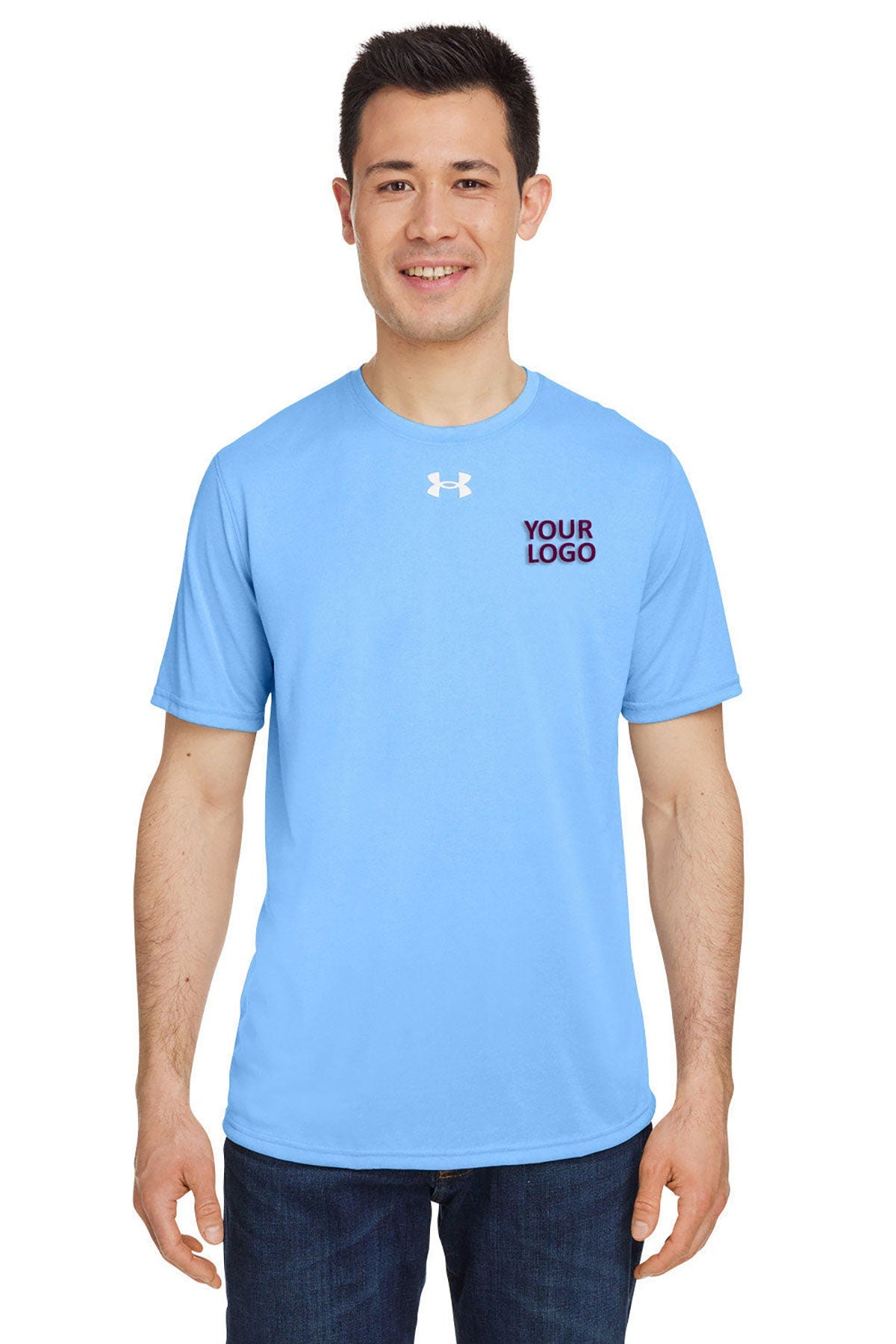 Under Armour Men's Tech Customized T-Shirts, Carol Blue