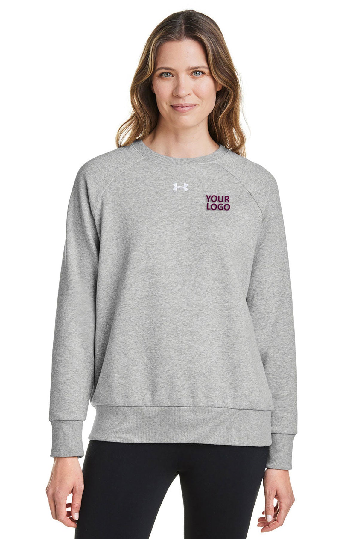 Under Armour Grey Light 1379508 custom logo sweatshirts embroidered
