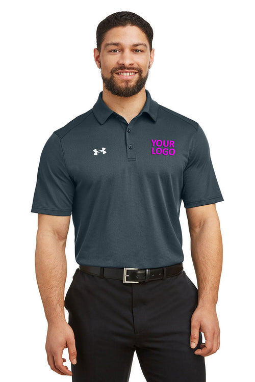 Under Armour Ladies Tech Branded Polos, Stealth Grey