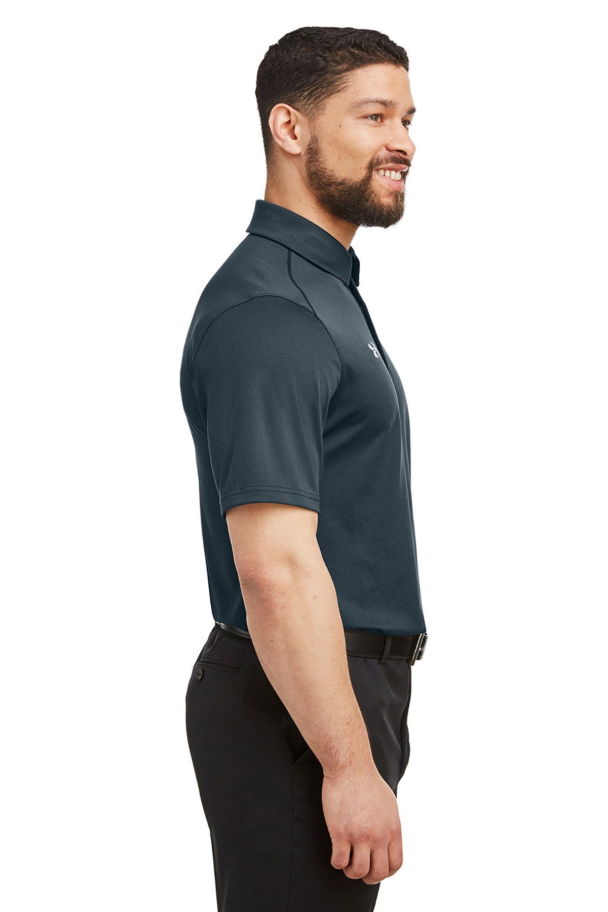 Under Armour Men's Tech Branded Polos, Stealth Grey