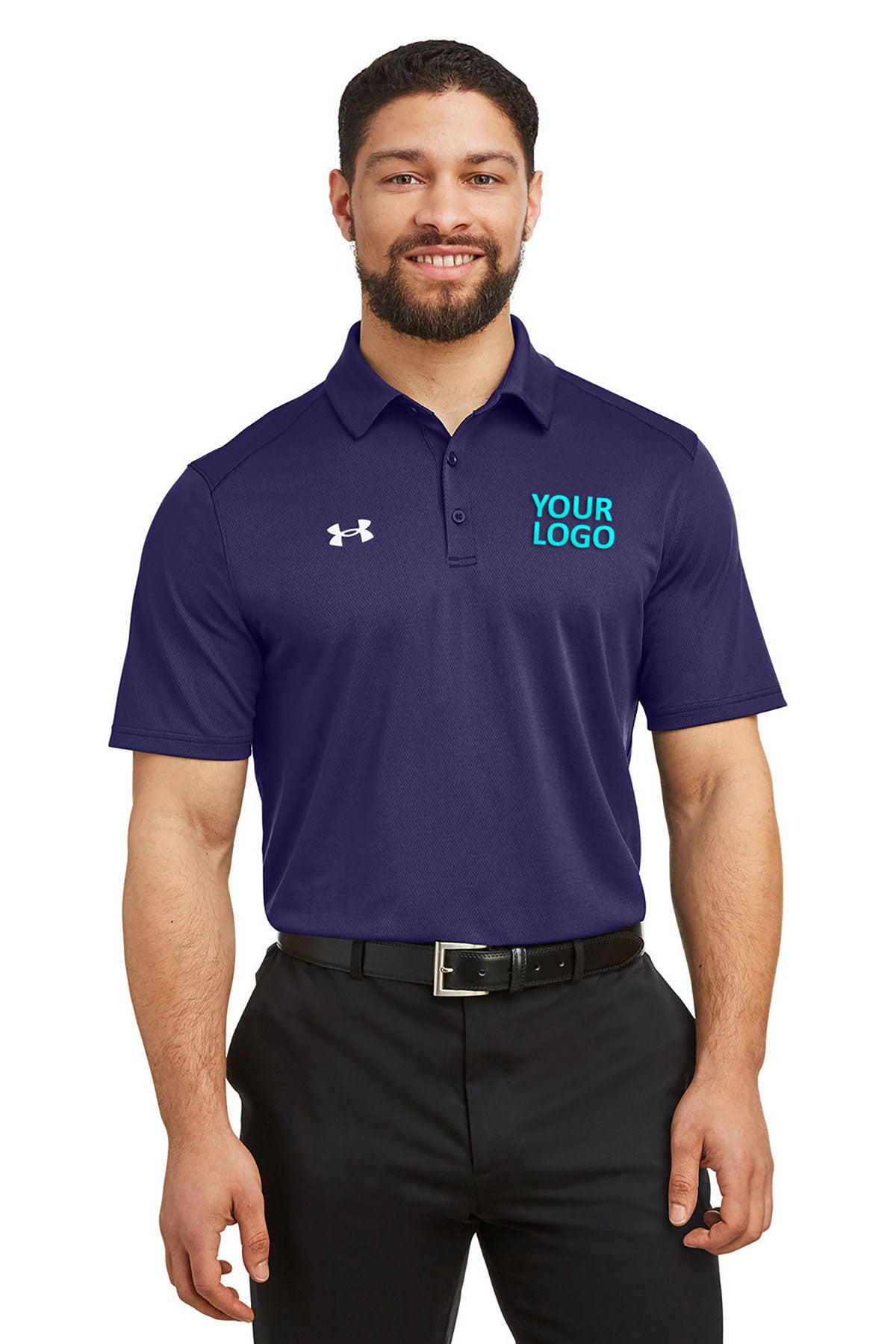 Under Armour Men's Tech Branded Polos, Purple