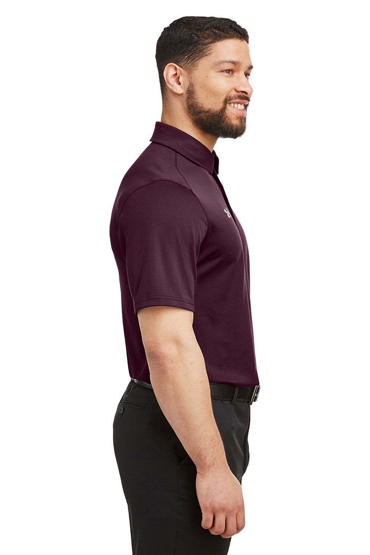 Under Armour Men's Tech Customized Polos, Maroon [Skurka Aerospace, Inc.]