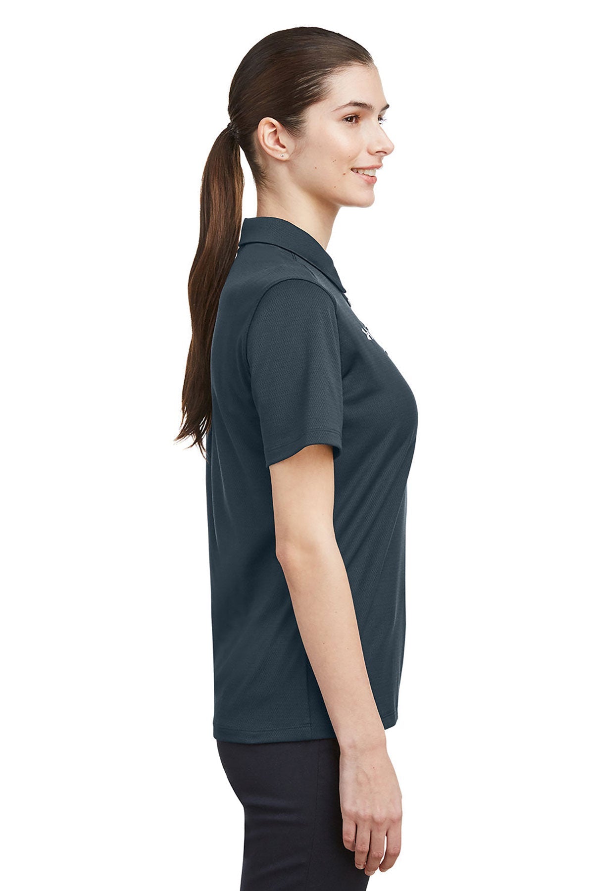 Under Armour Ladies Tech Branded Polos, Stealth Grey