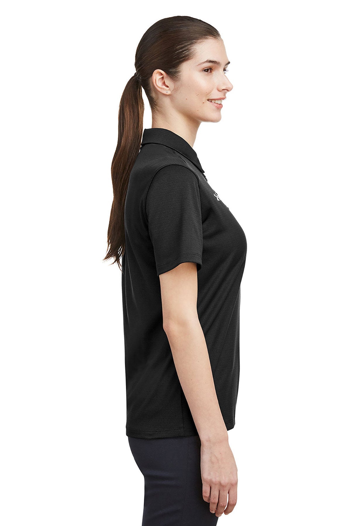 Under Armour Ladies Tech Custom Polos, Black