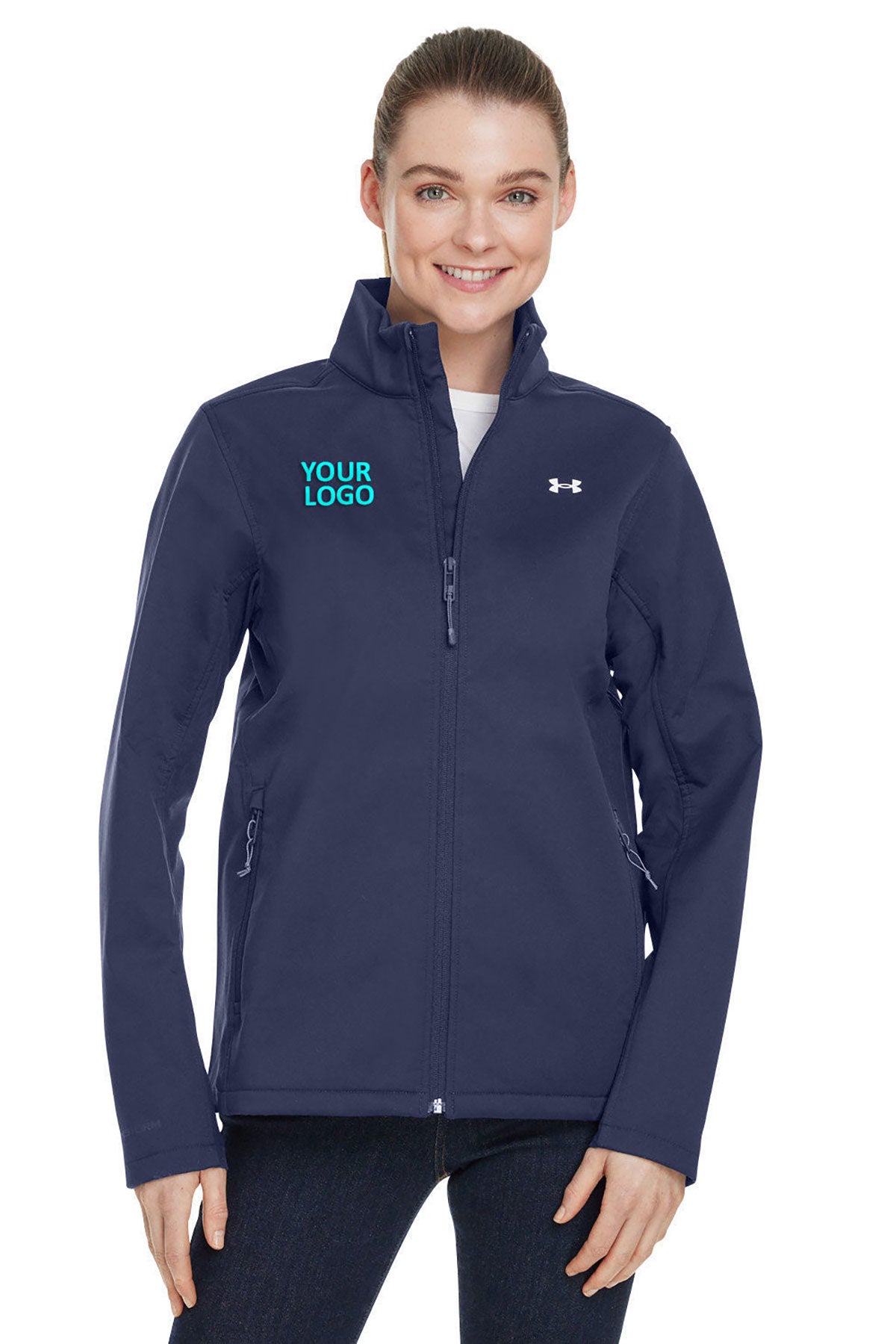 Under Armour Ladies ColdGear Branded Jackets, Medium Navy