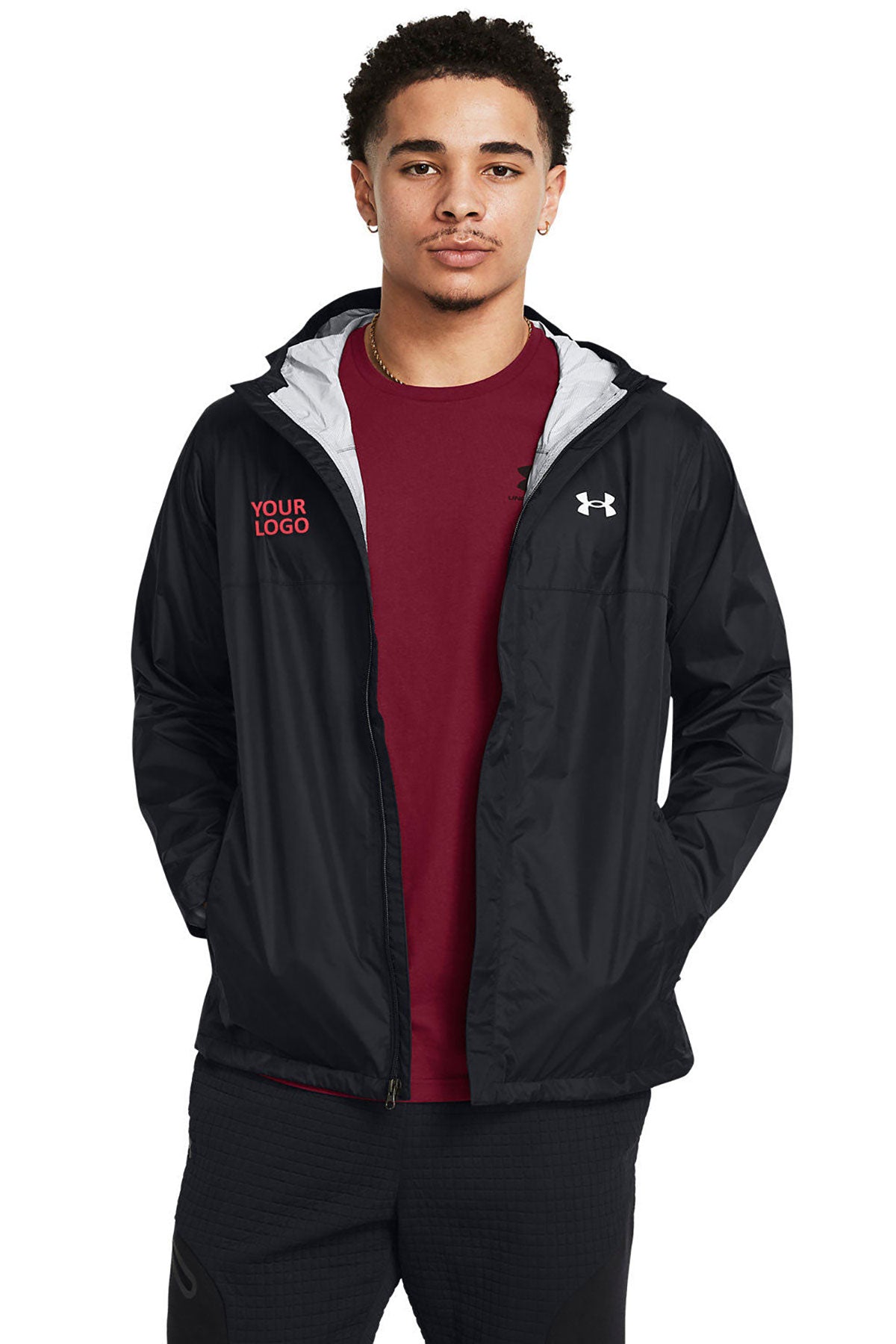 Under Armour Black 1374644 company logo jackets