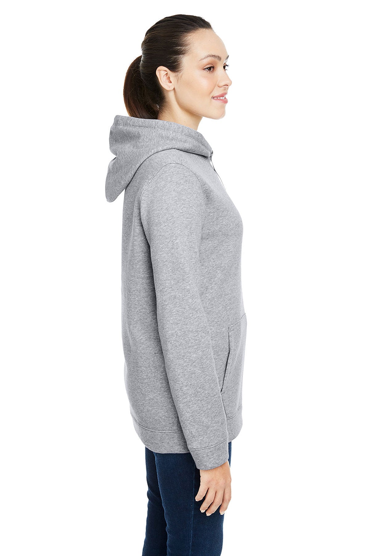 Under Armour Ladies Hustle Pullover Custom Hooded Sweatshirts, True Gray Heather
