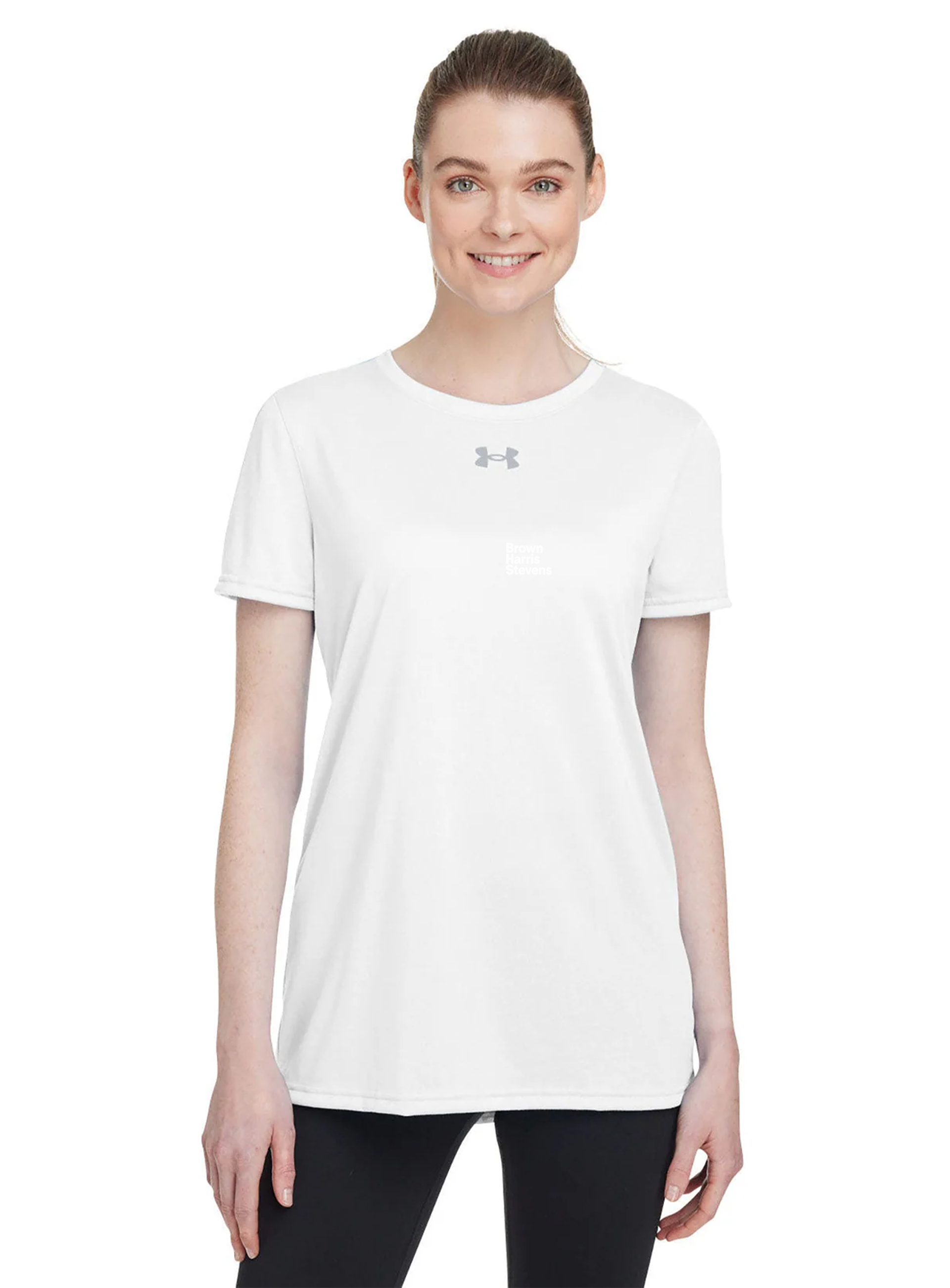 Under Armour Ladies Tech Custom T-Shirts, White [Brown Harris Stevens]