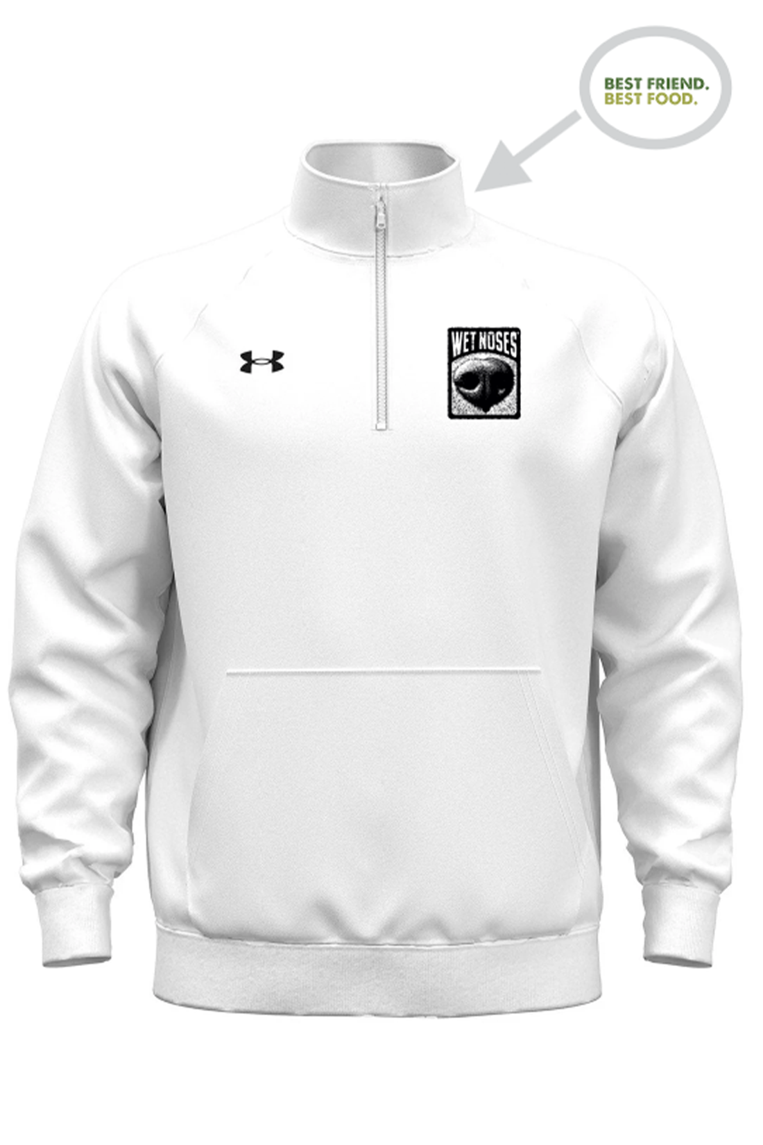 Under Armour Mens Rival Fleece Quarter-Zip, White [Wet Noses Natural Dog Treat Company, LLC.]
