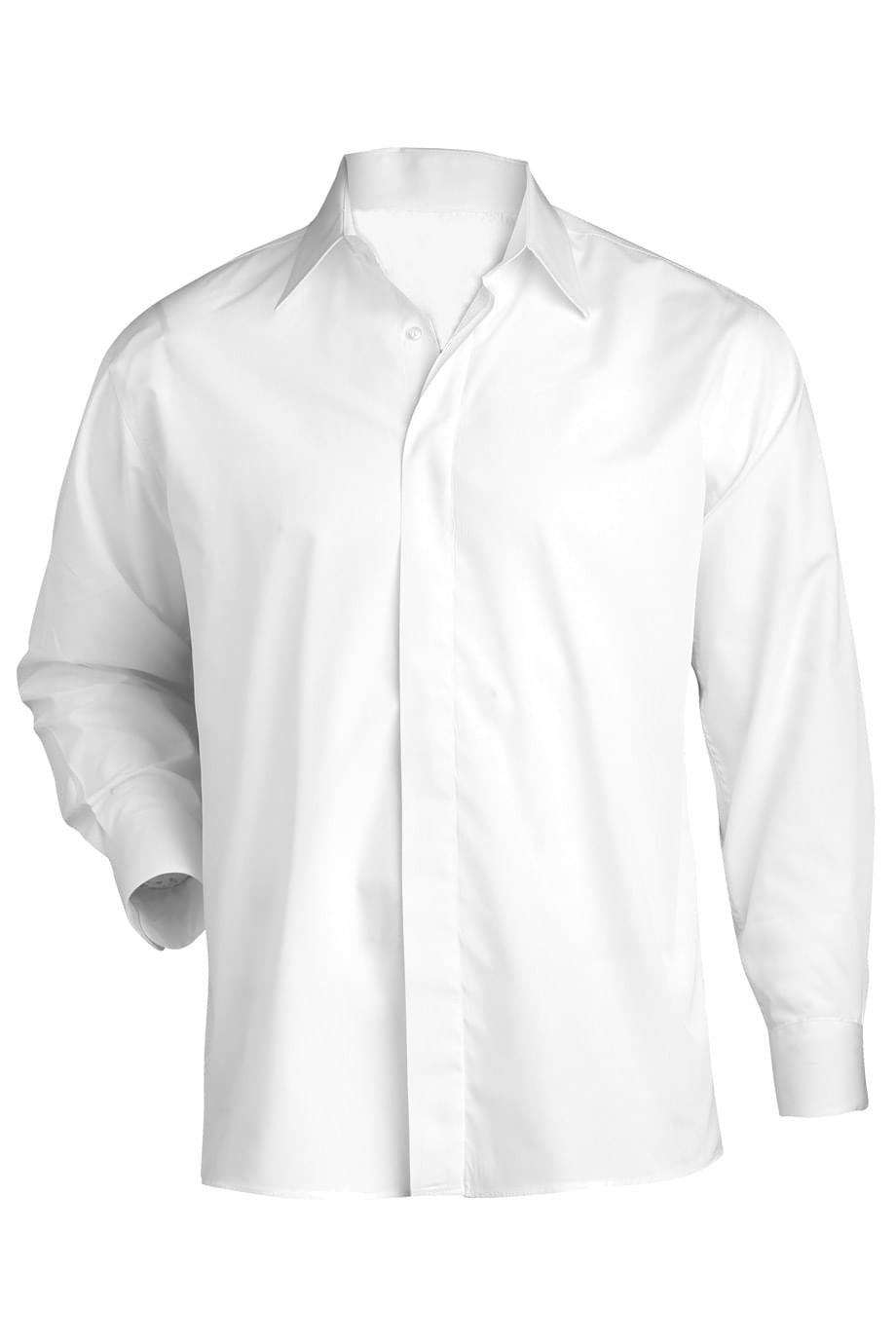 Men's Long Sleeve with Point Collar Shirt, White