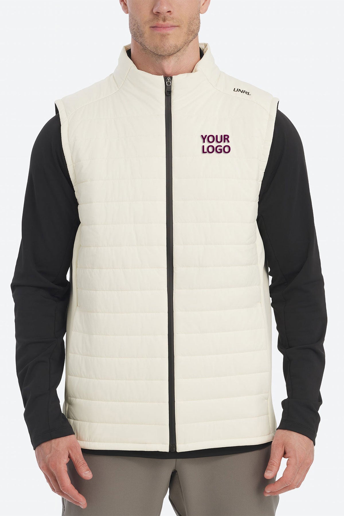 UNRL Vancouver Quilted Custom Vests, Coconut