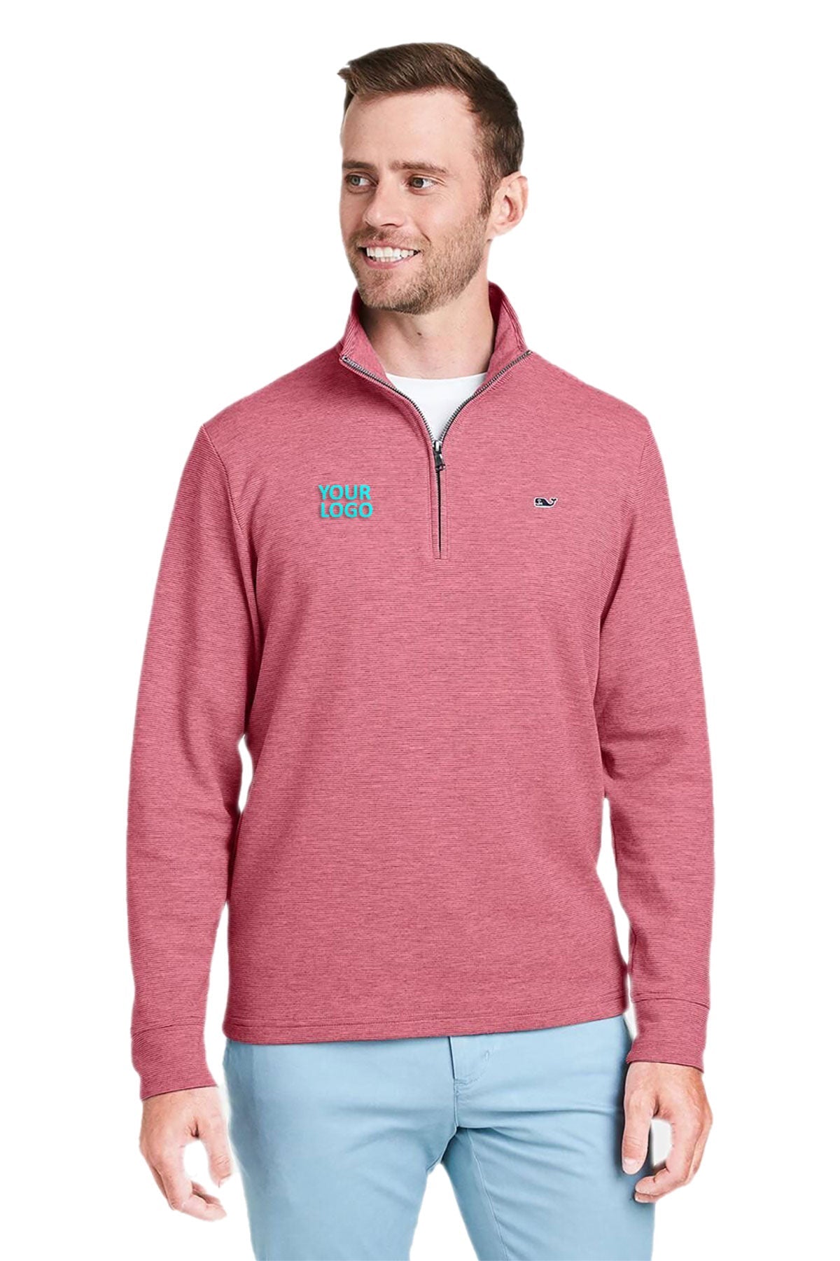 Vineyard Vines Custom Mens Saltwater Quarter-Zips, Lobster Reef
