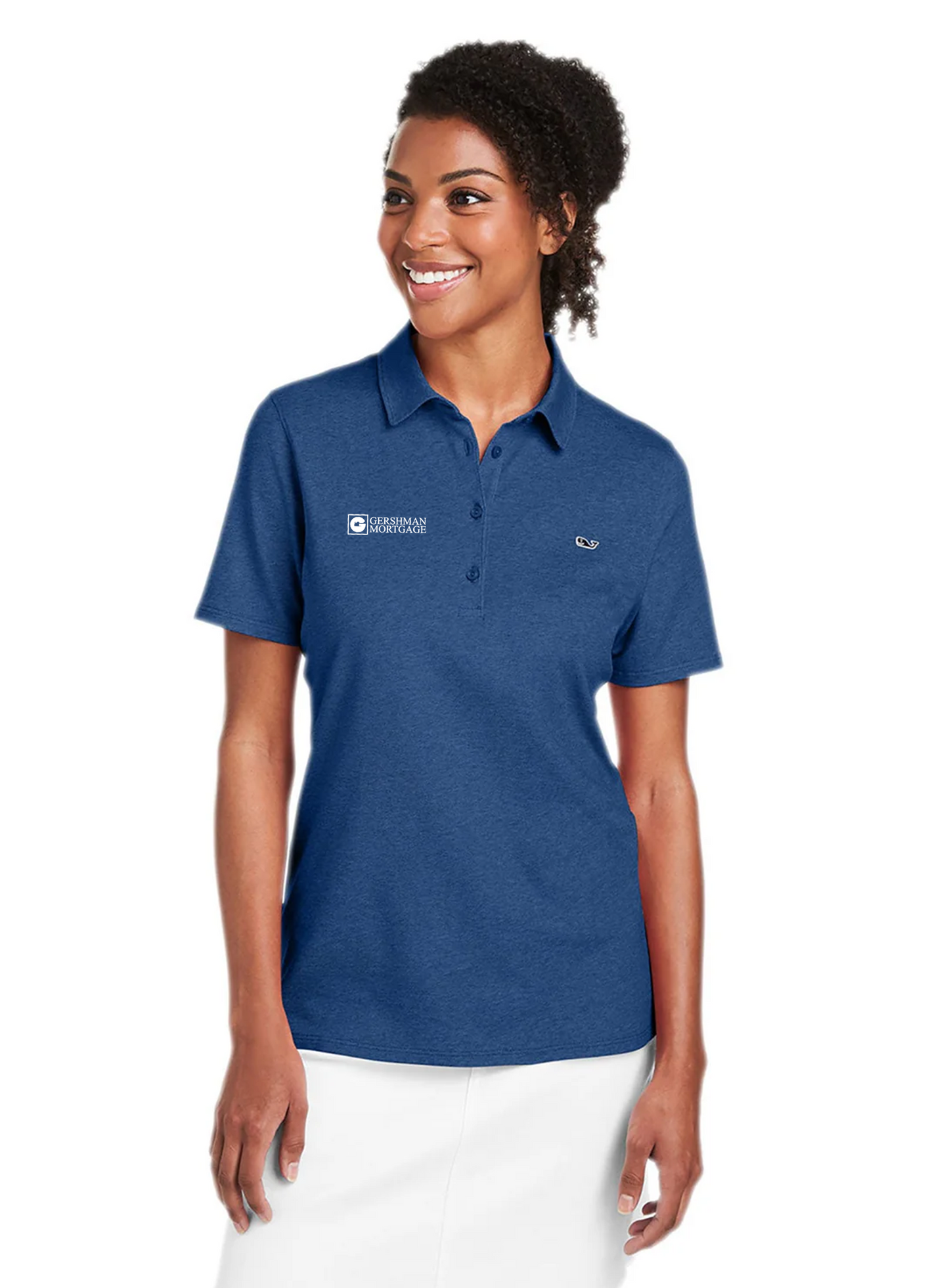 Vineyard Vines Ladies Piqué Short-Sleeve Polo, Deep Bay [Gershman Mortgage]