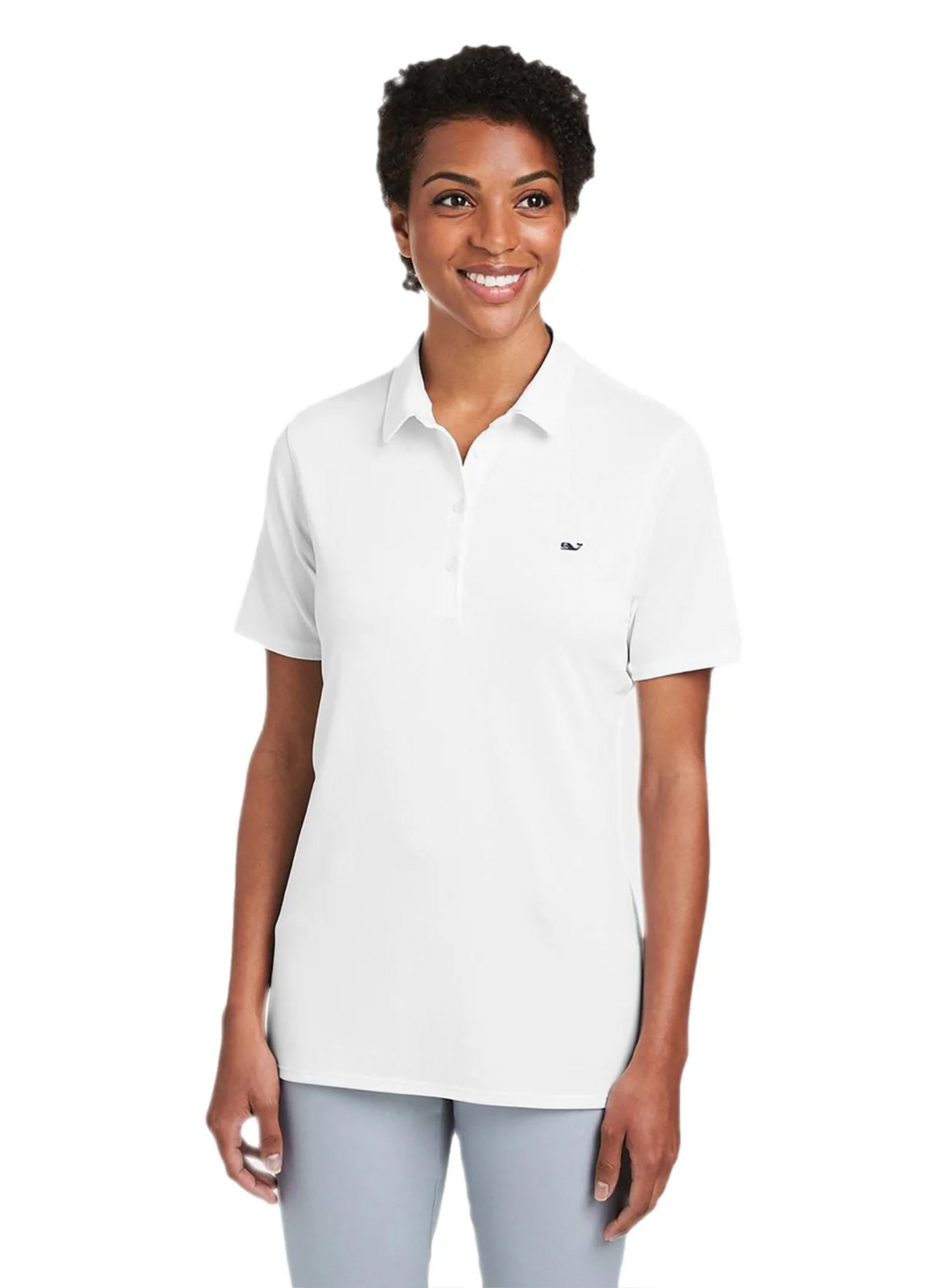 Vineyard Vines Ladies Piqué Short-Sleeve Polo, White Cap [Brown Harris Stevens]