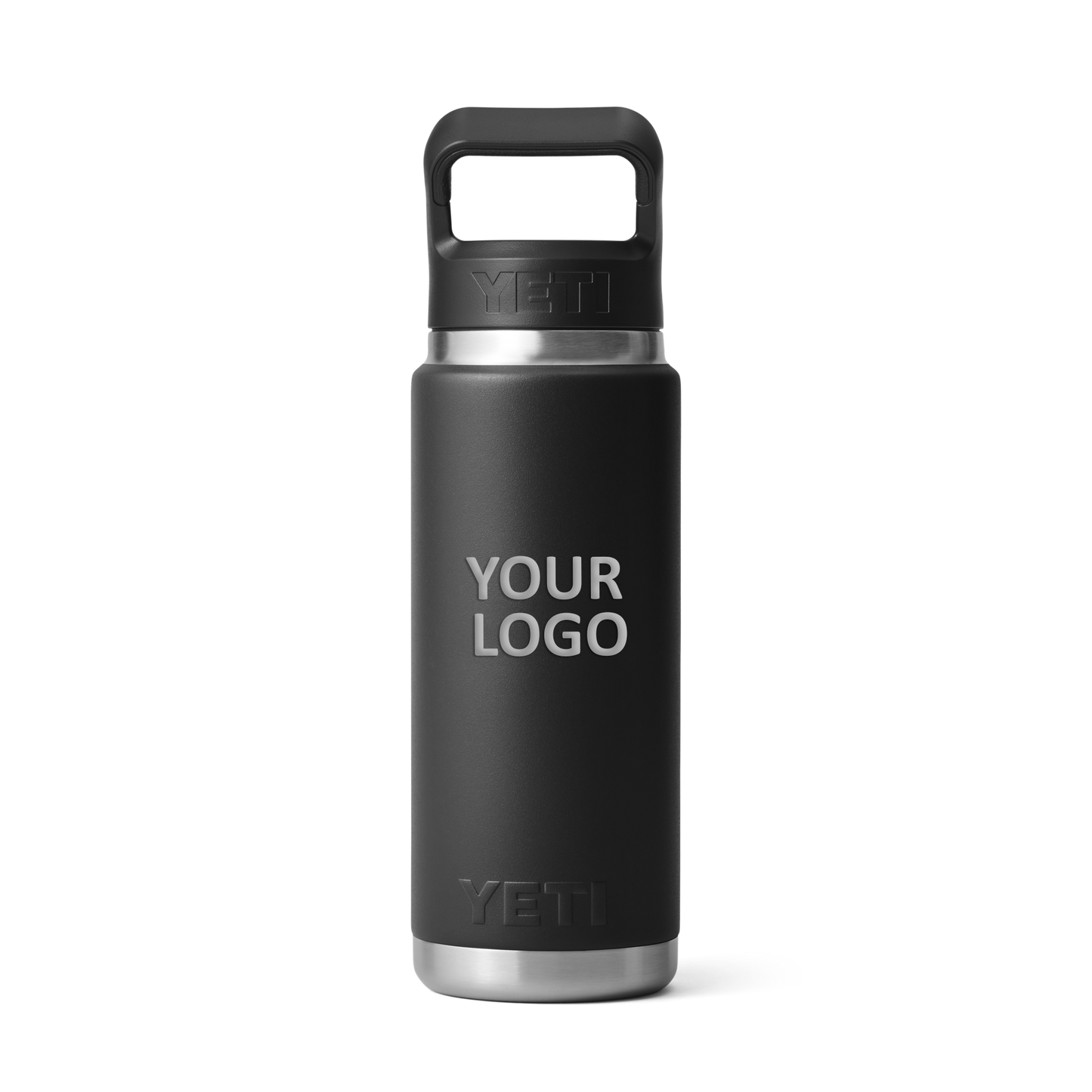 Custom Yeti Rambler 26oz Straw Bottle Black 