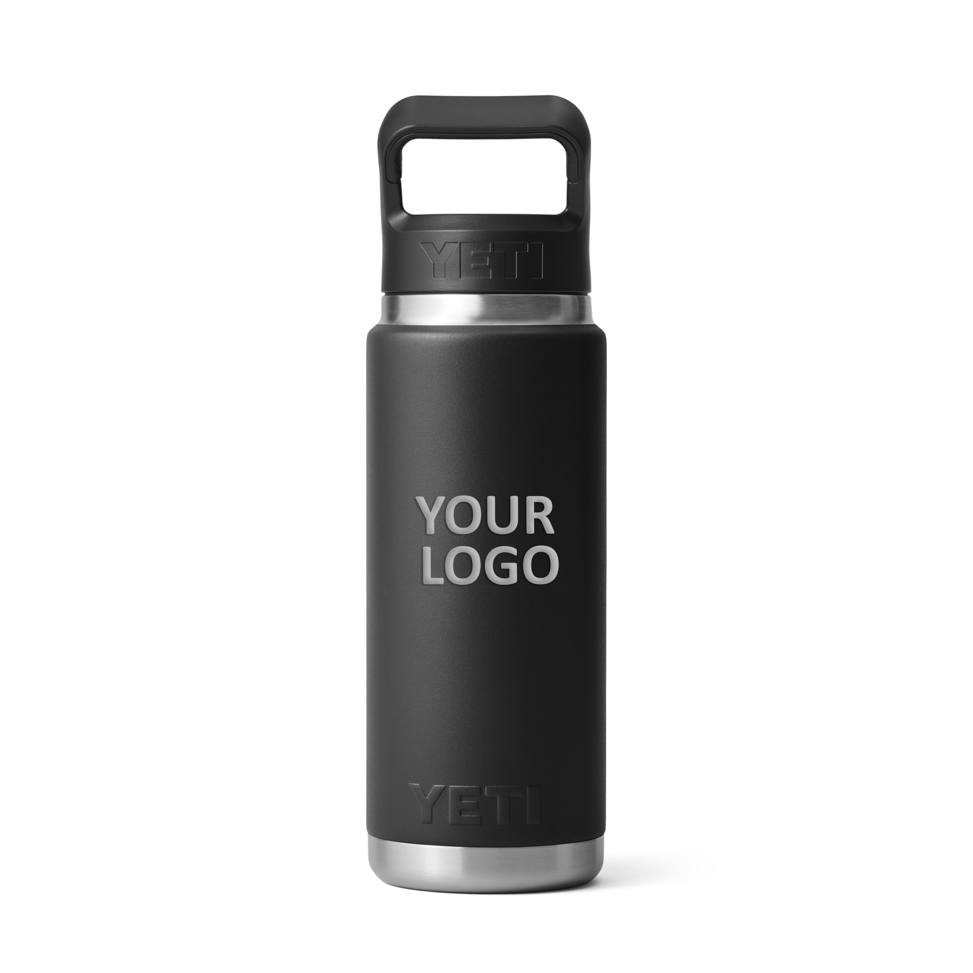 Custom Yeti Rambler 26oz Straw Bottle Black 