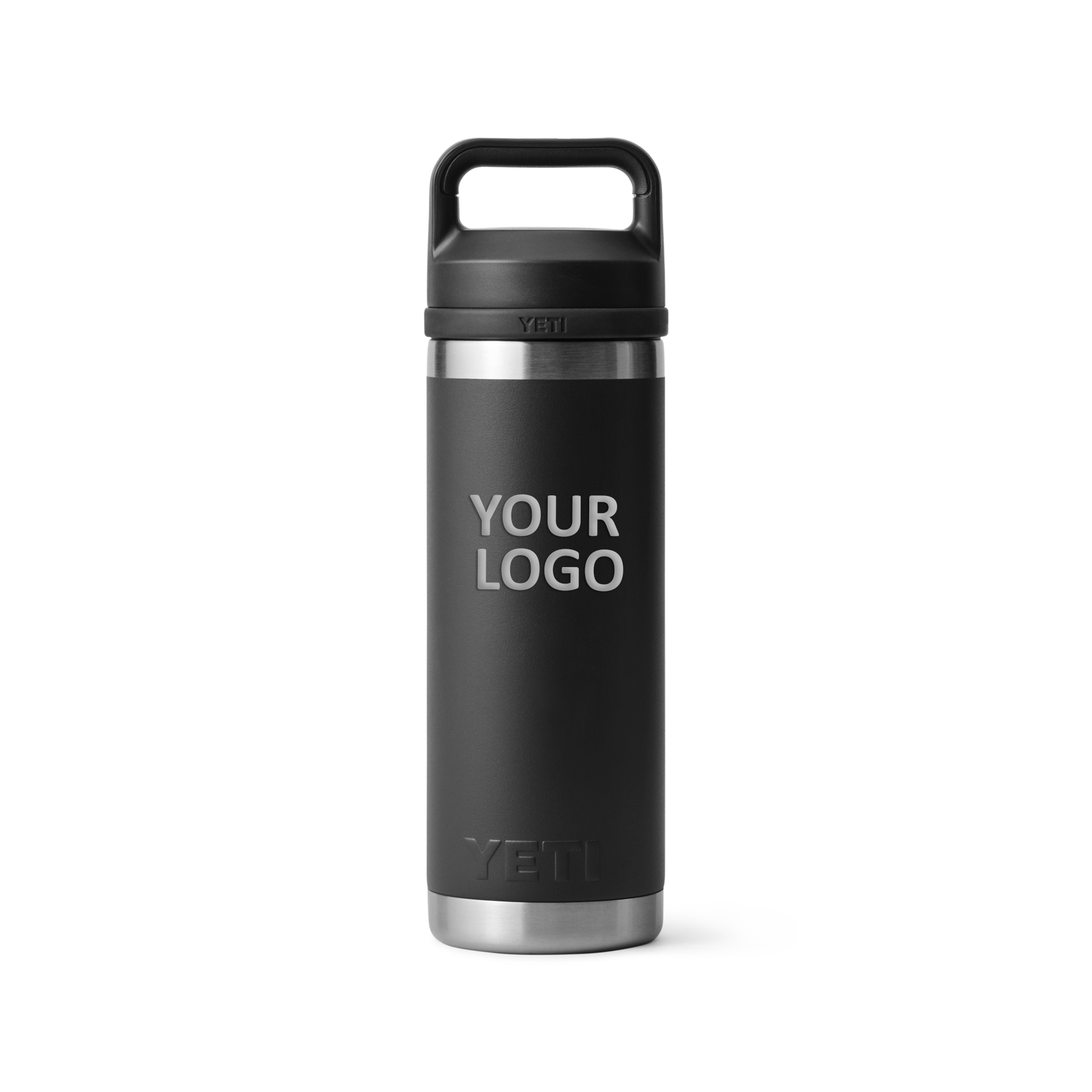 YETI Custom 18 Oz Rambler Bottles with Chug Cap, Black