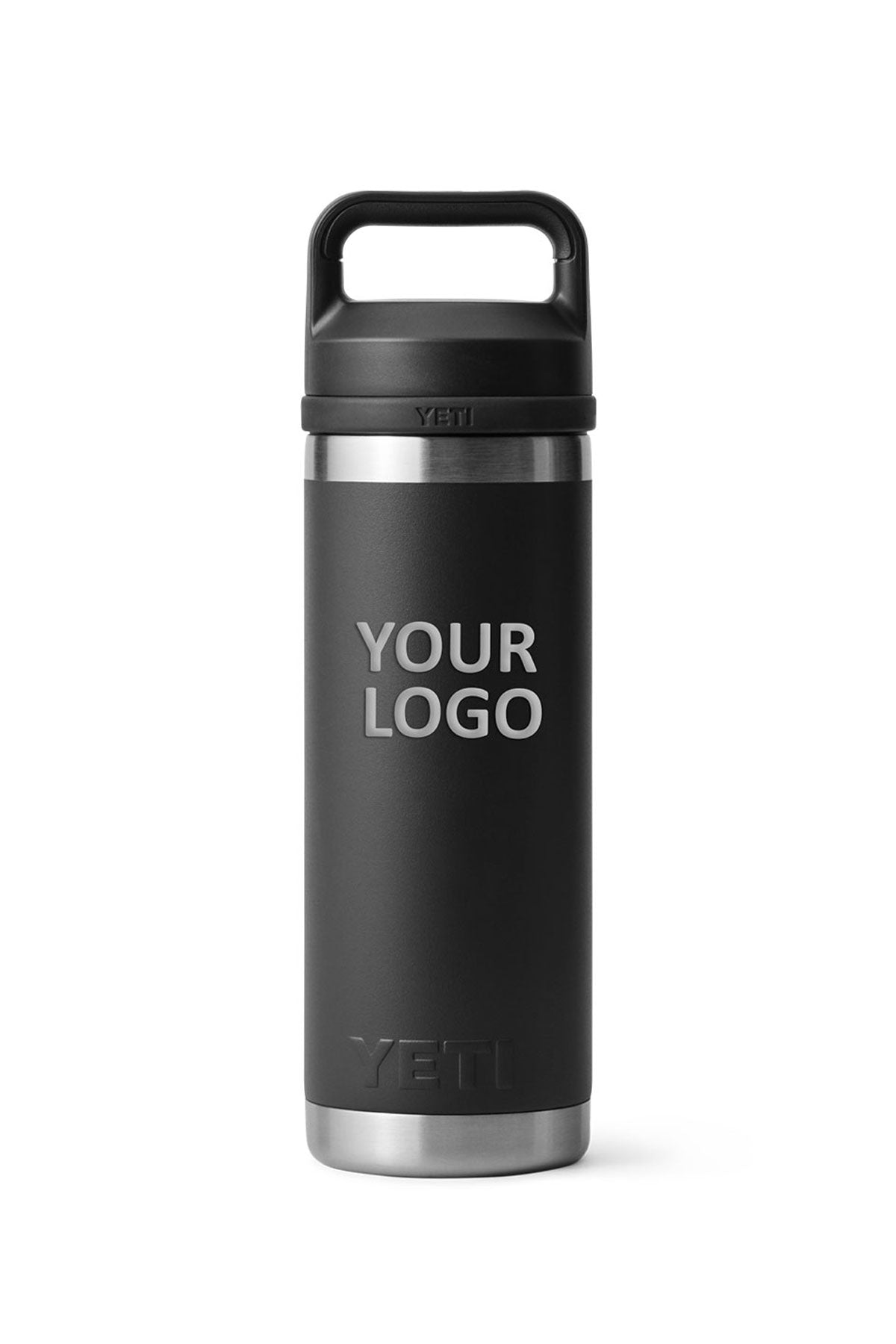YETI Custom 18 Oz Rambler Bottles with Chug Cap, Black