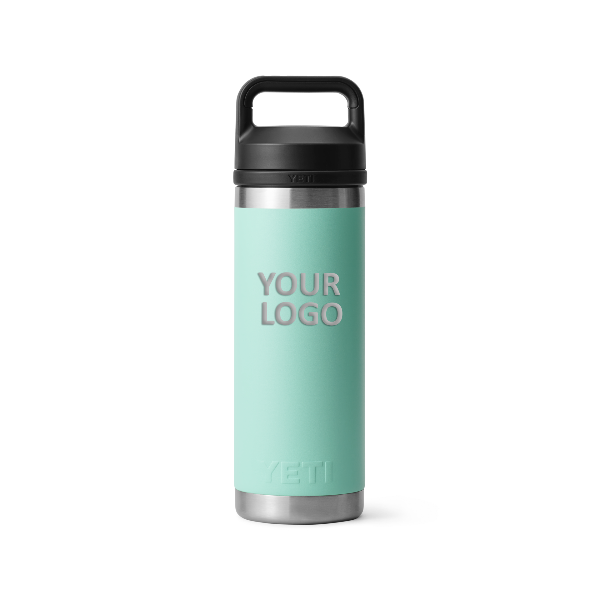 YETI Custom 18 Oz Rambler Bottles with Chug Cap, Seafoam