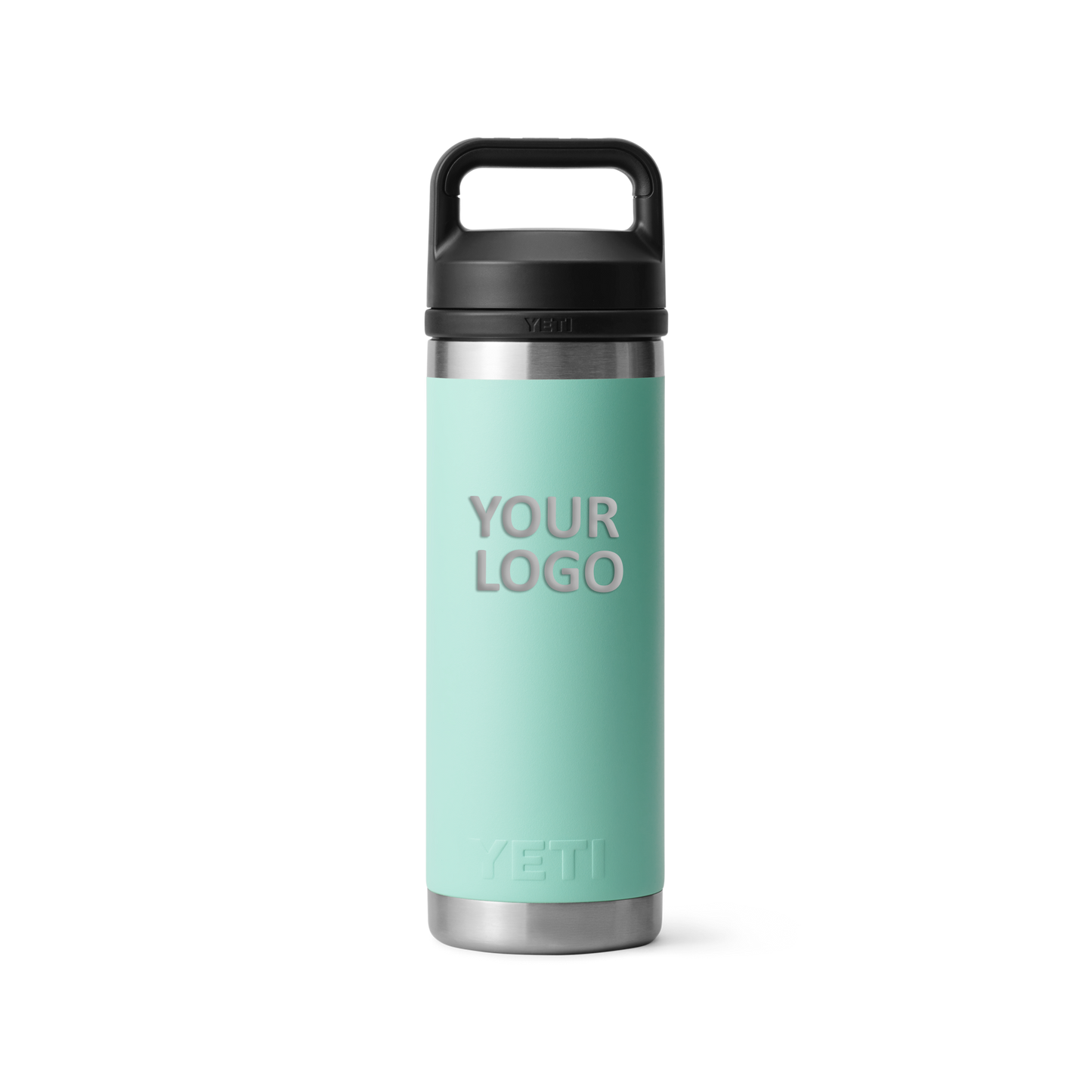 YETI Custom 18 Oz Rambler Bottles with Chug Cap, Seafoam