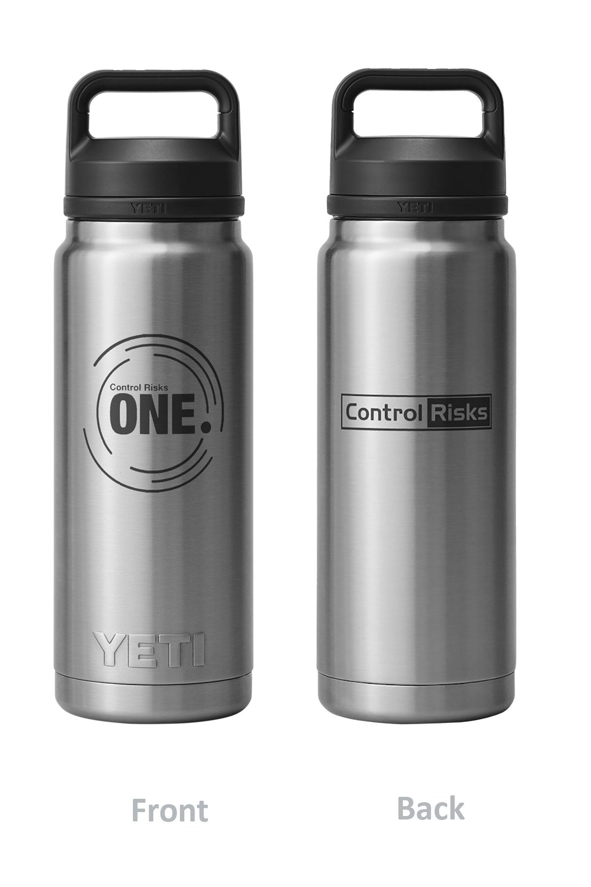 YETI 26 Oz Rambler Bottle with Chug Cap, Stainless [Control Risks]