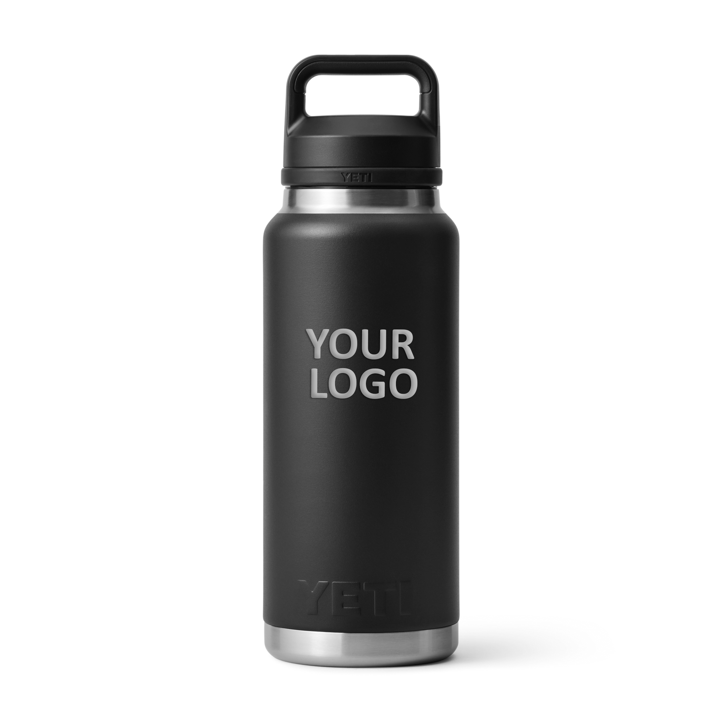 YETI Custom 36 Oz Rambler Bottles with Chug Cap, Black