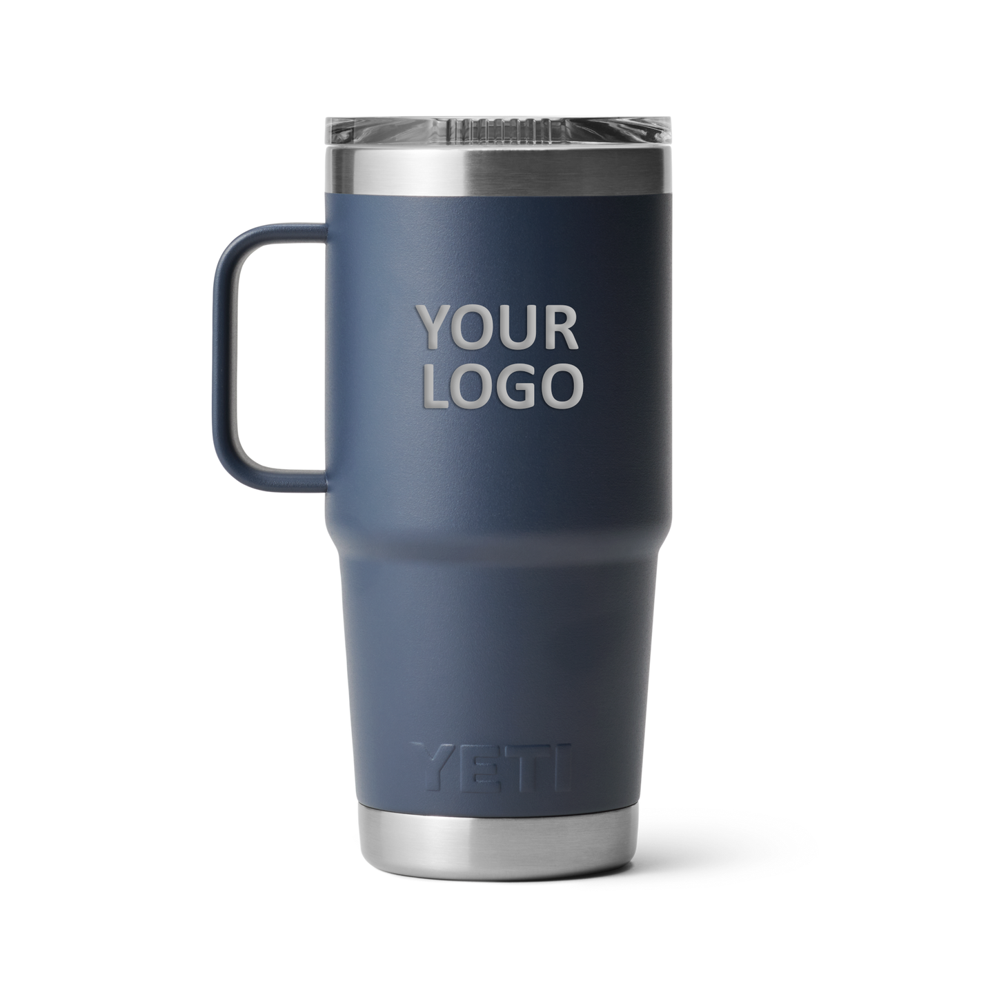 YETI Custom 20 oz Travel Mugs with Stronghold Lid, Navy [Horizontal]
