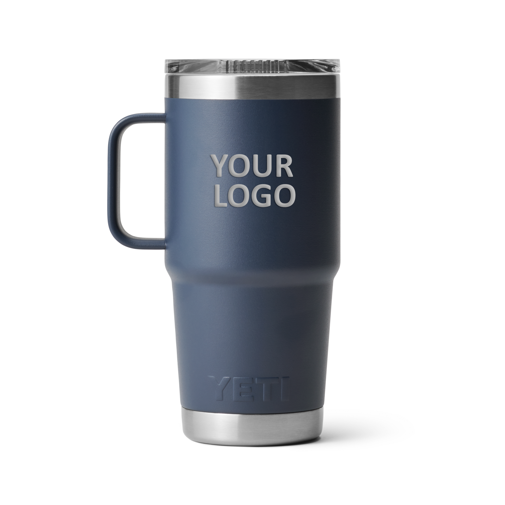 YETI Custom 20 oz Travel Mugs with Stronghold Lid, Navy [Horizontal]