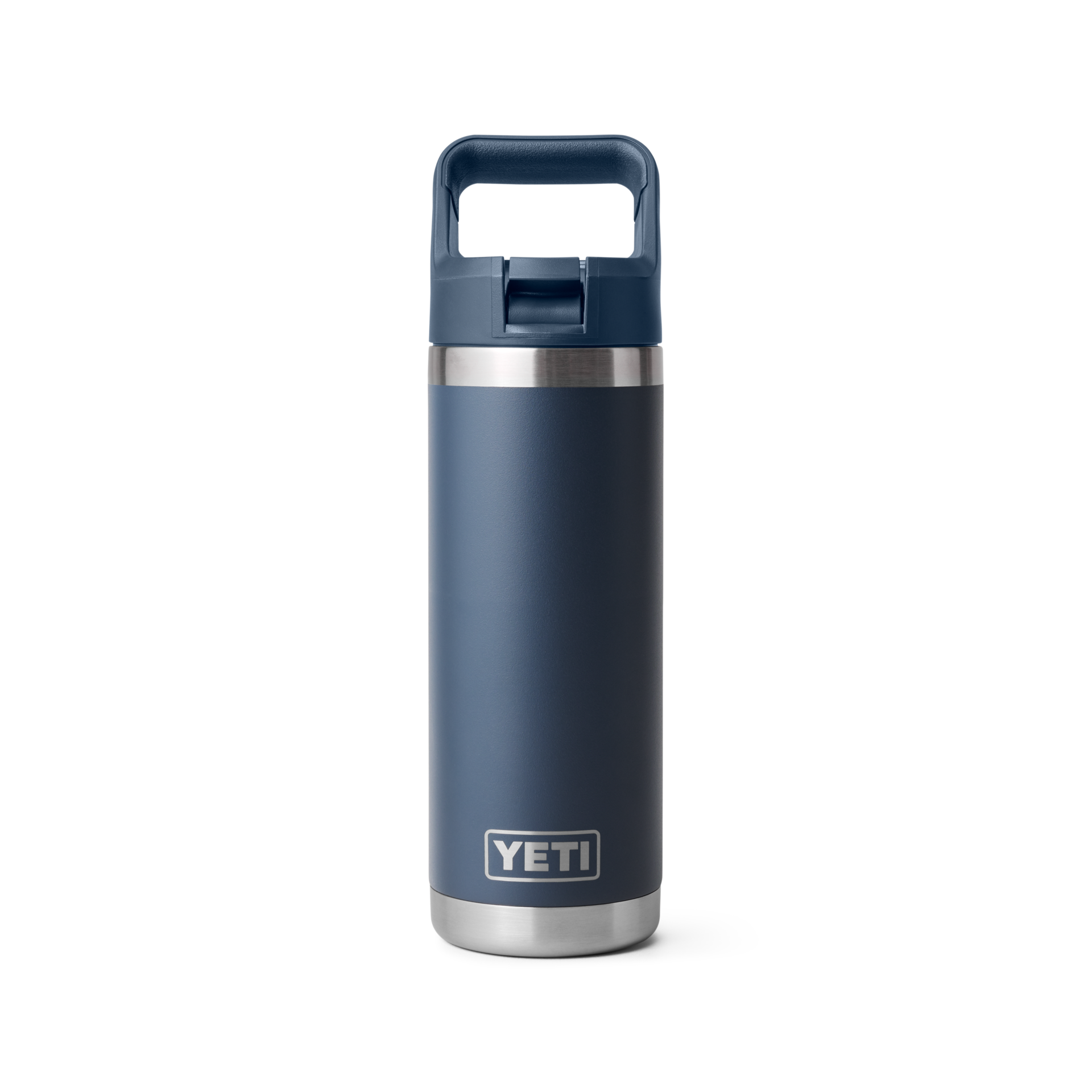 Yeti Rambler 18 Oz Custom Water Bottles With Straw Cap, Navy [Fooda]