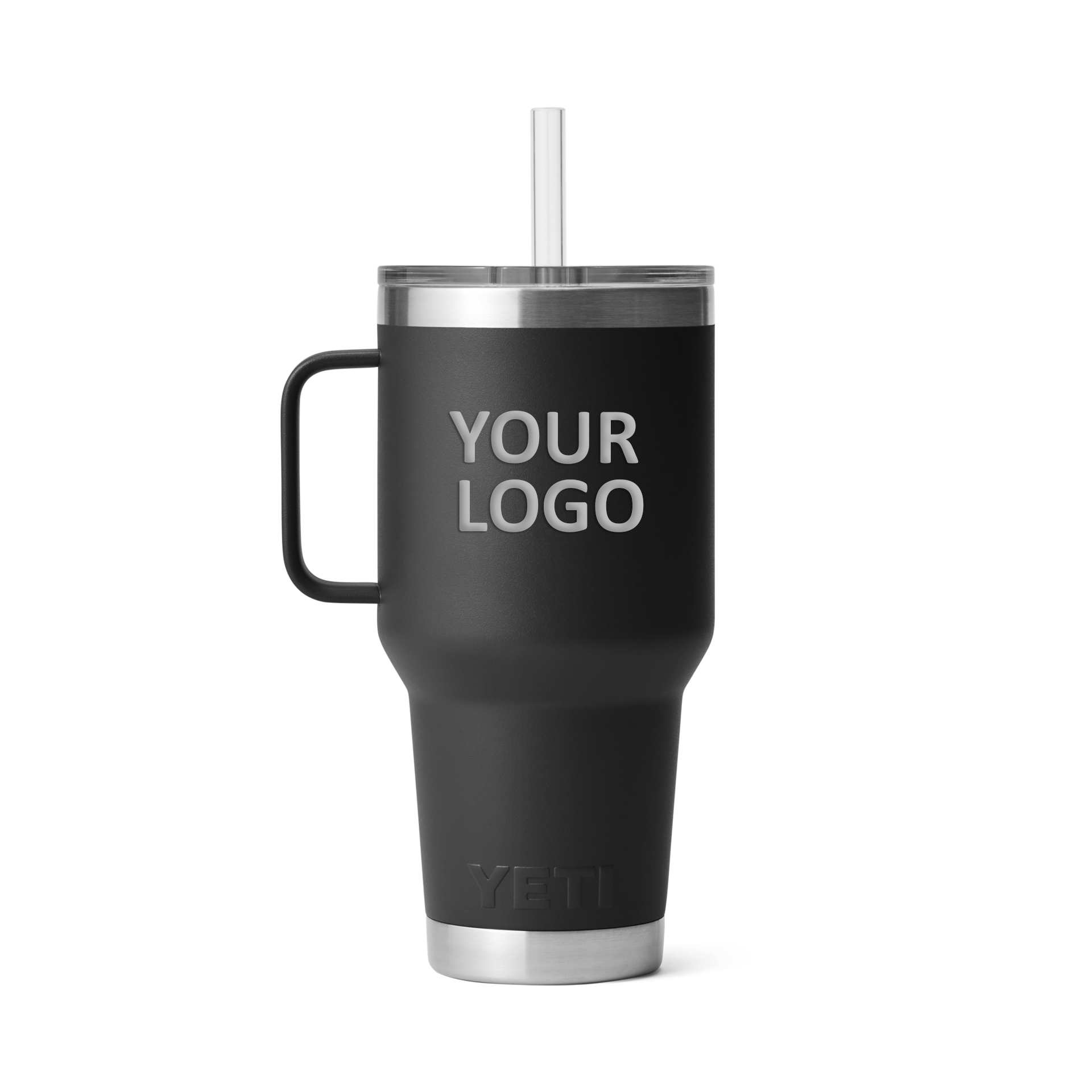 Custom Yeti Rambler 35oz Straw Mug Black 