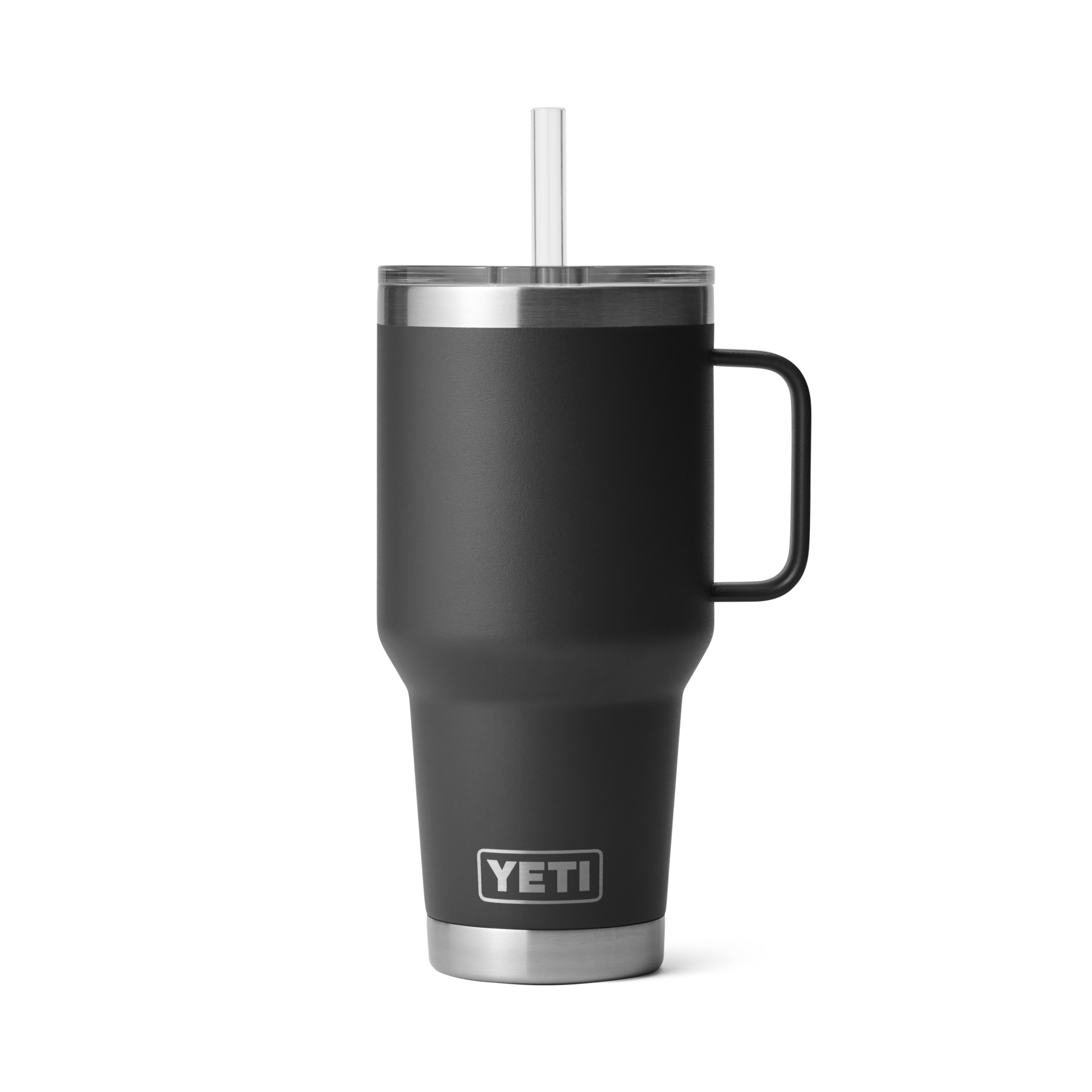 Yeti Rambler 35 Oz Custom Straw Mugs With Straw Lid, Black [Tilt]