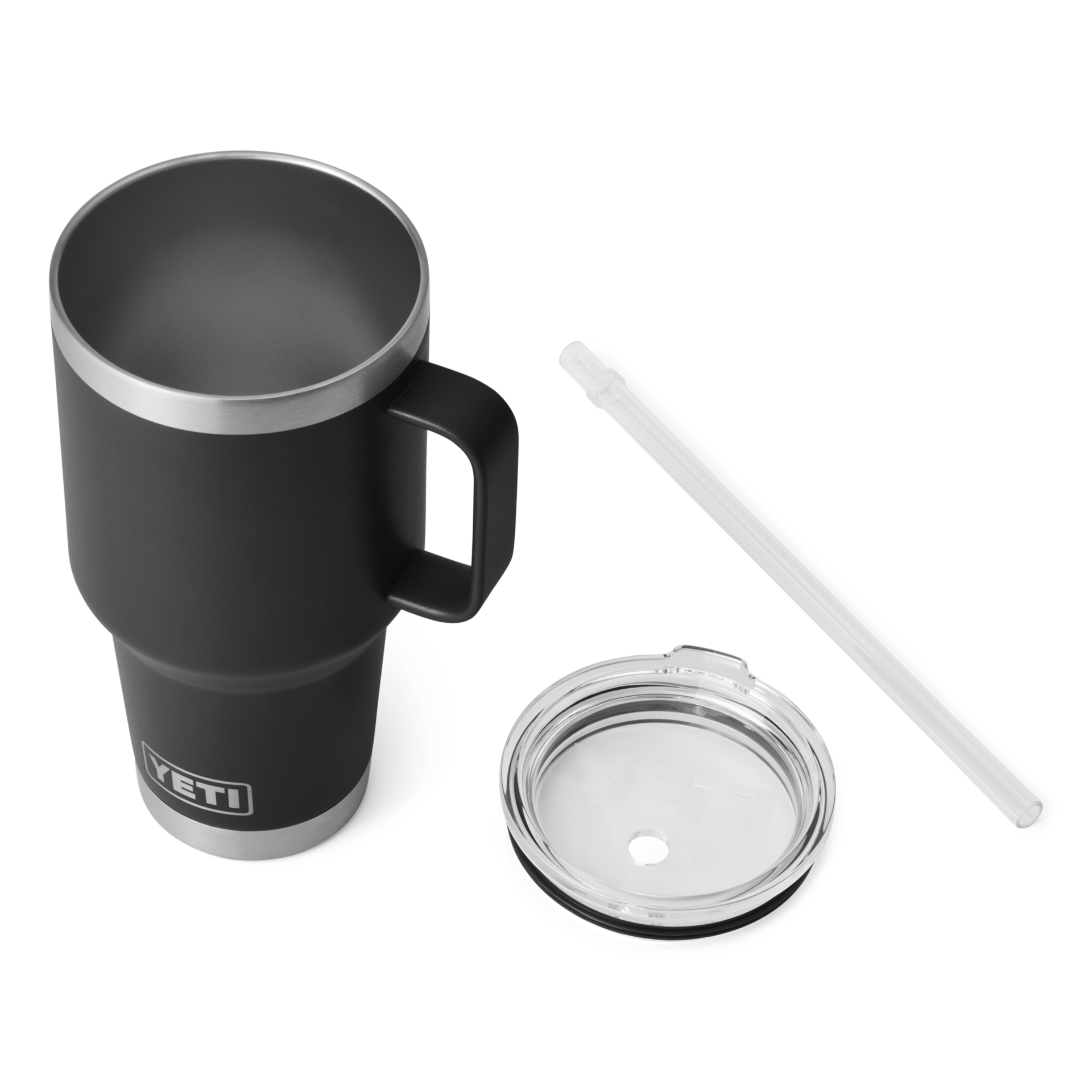 Yeti Rambler 35 Oz Custom Straw Mugs With Straw Lid, Black [Tilt]