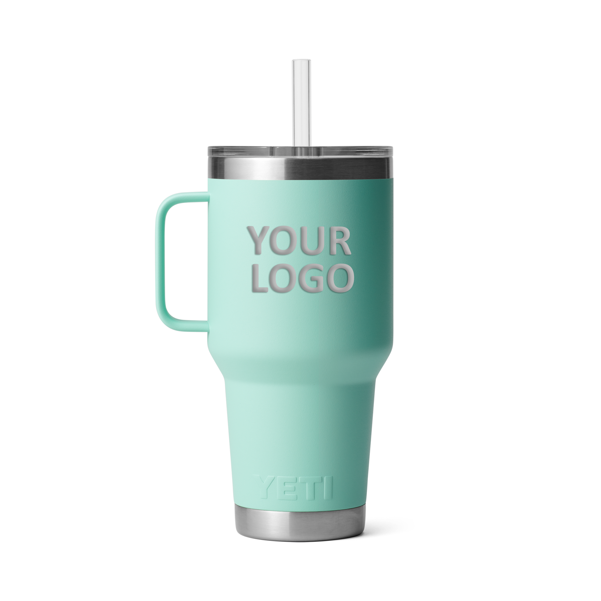 Custom Yeti Rambler 35oz Straw Mug Seafoam 