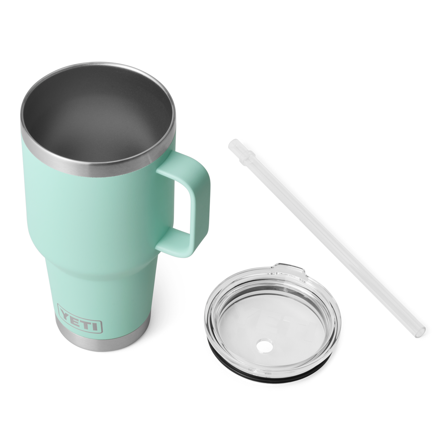 Yeti Rambler 35 Oz Custom Straw Mugs With Straw Lid, Seafoam