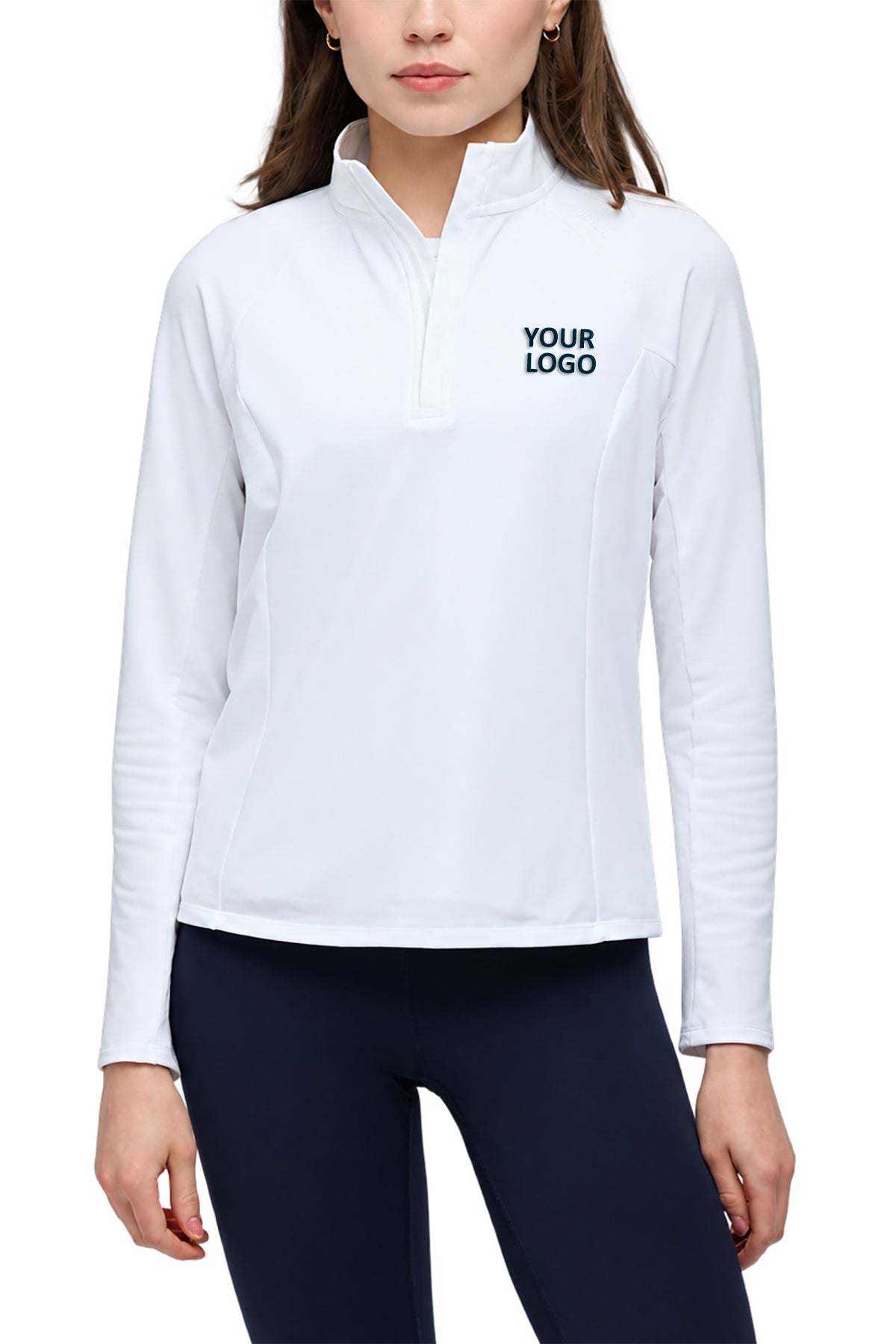 UNRL Women's Highlands Custom Quarter Zips, White