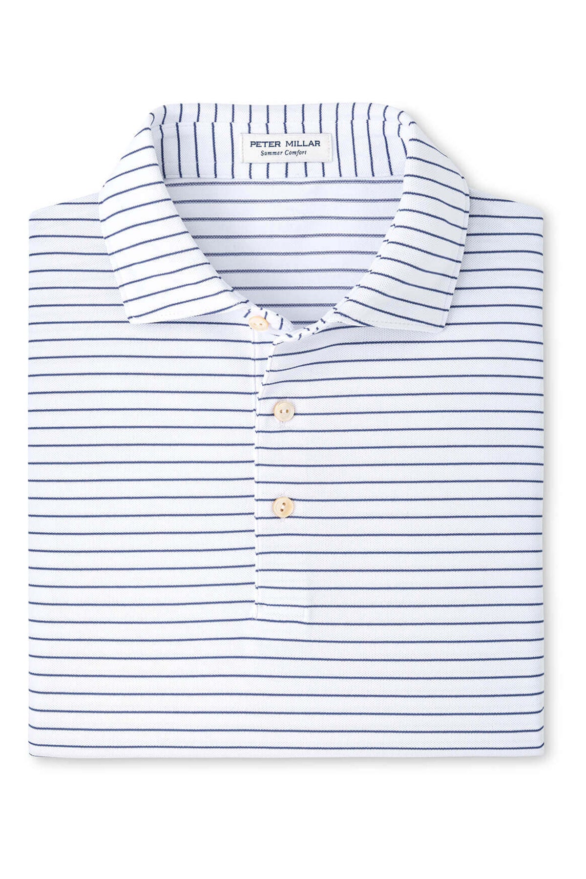 Peter Millar Winston Performance Mesh Custom Polos, White