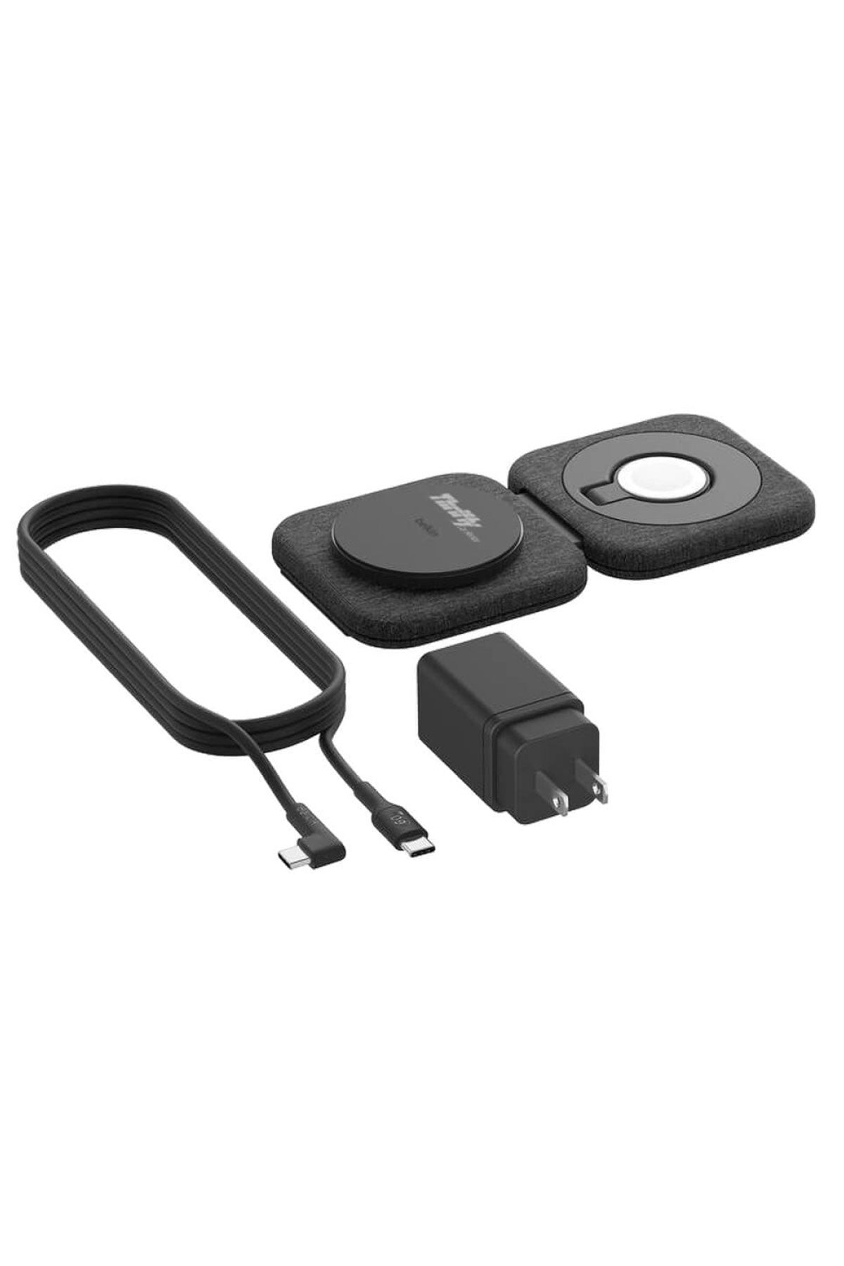 Belkin 2-IN-1 Custom Magnetic Charging Travel Pad, Black