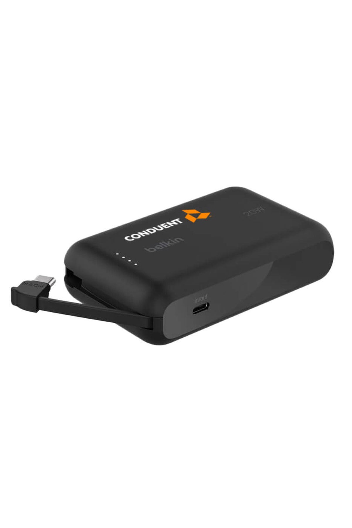 Belkin Custom Power Bank 10K with Integrated Cable, Black