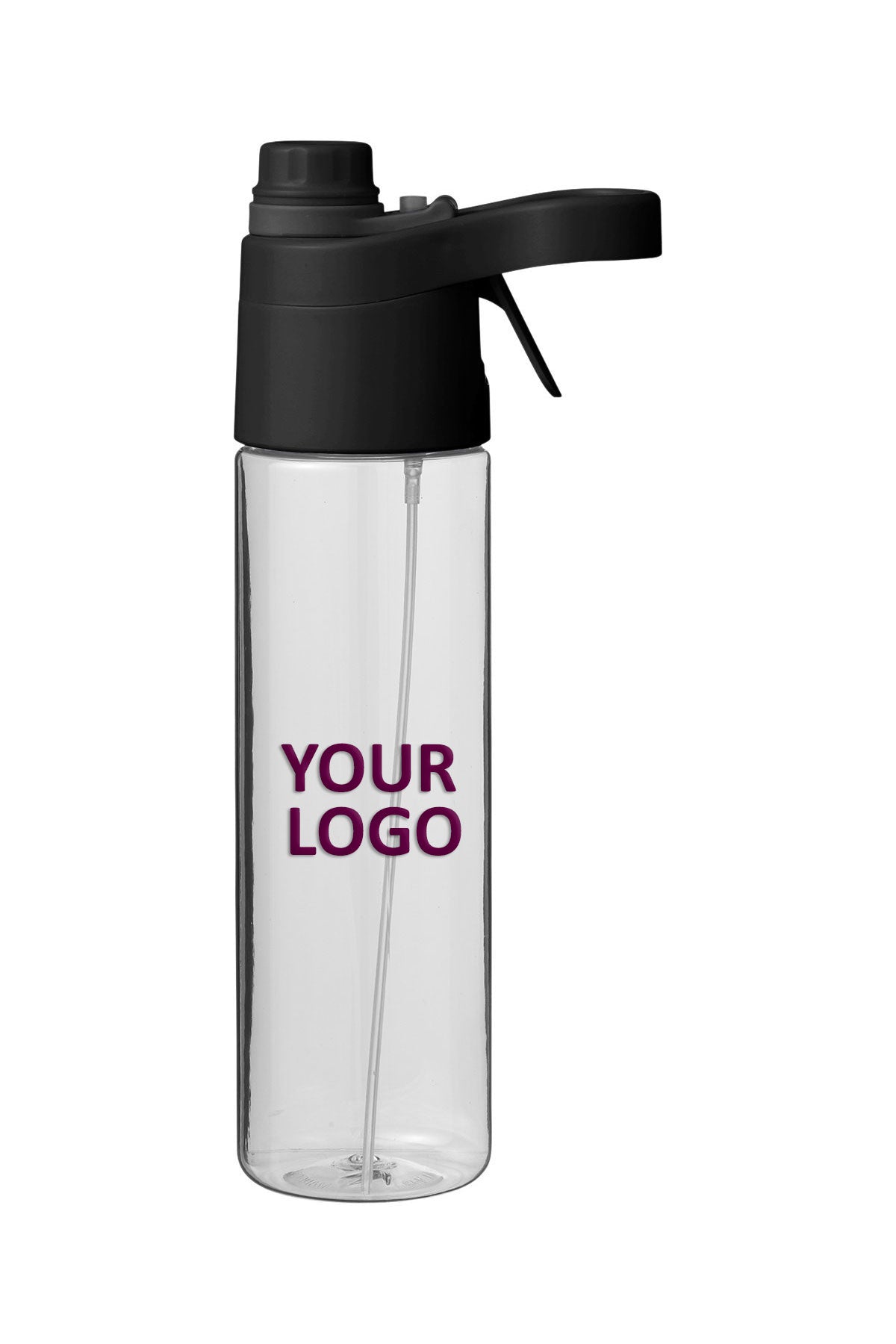 Prime Line Belle Mare 20oz Misting Custom Water Bottles, Black [Troop 243]