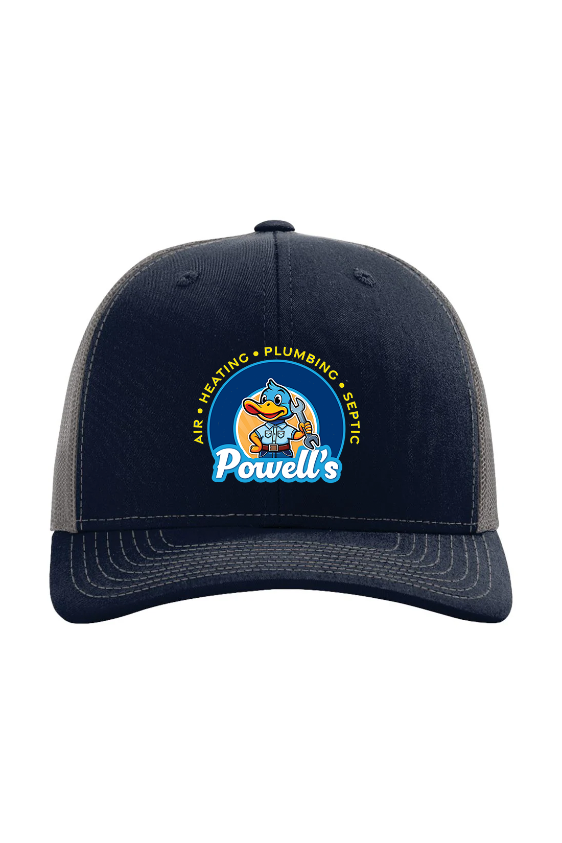 Richardson Snapback Trucker Cap, Navy Charcoal [Powell's Plumbing LLC]