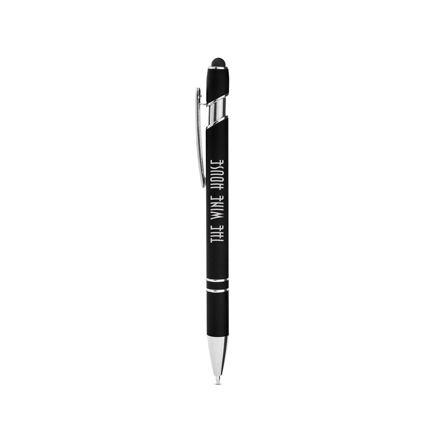Core365 Rubberized Aluminum Click Stylus Pens, Black