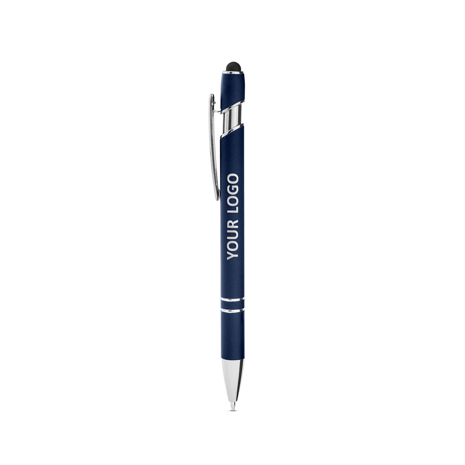 Core365 Rubberized Aluminum Click Stylus Pens, Classic Navy [Elevated Lending]