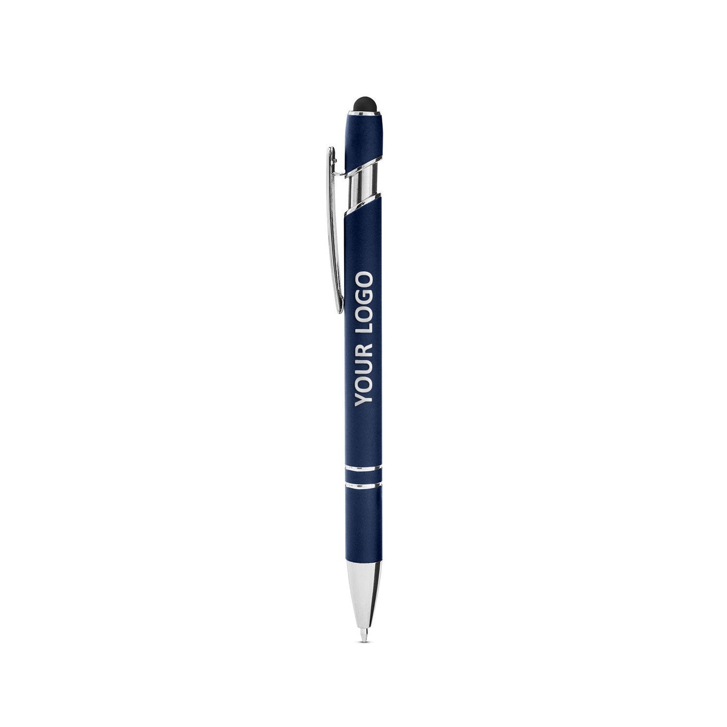 Core365 Rubberized Aluminum Click Stylus Pens, Classic Navy [Elevated Lending]